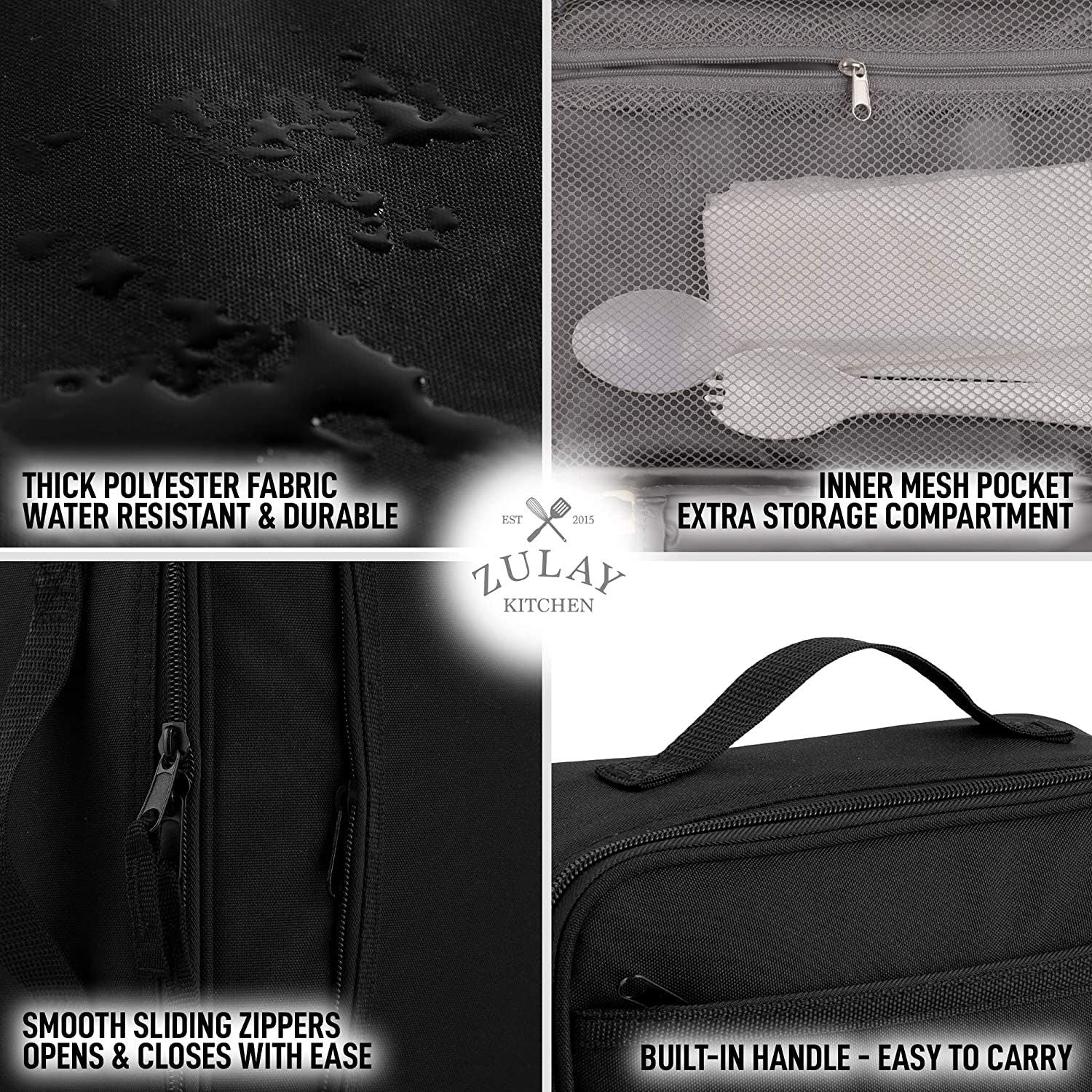 Thick Polyester Fabric Lunch Bag by Zulay Kitchen