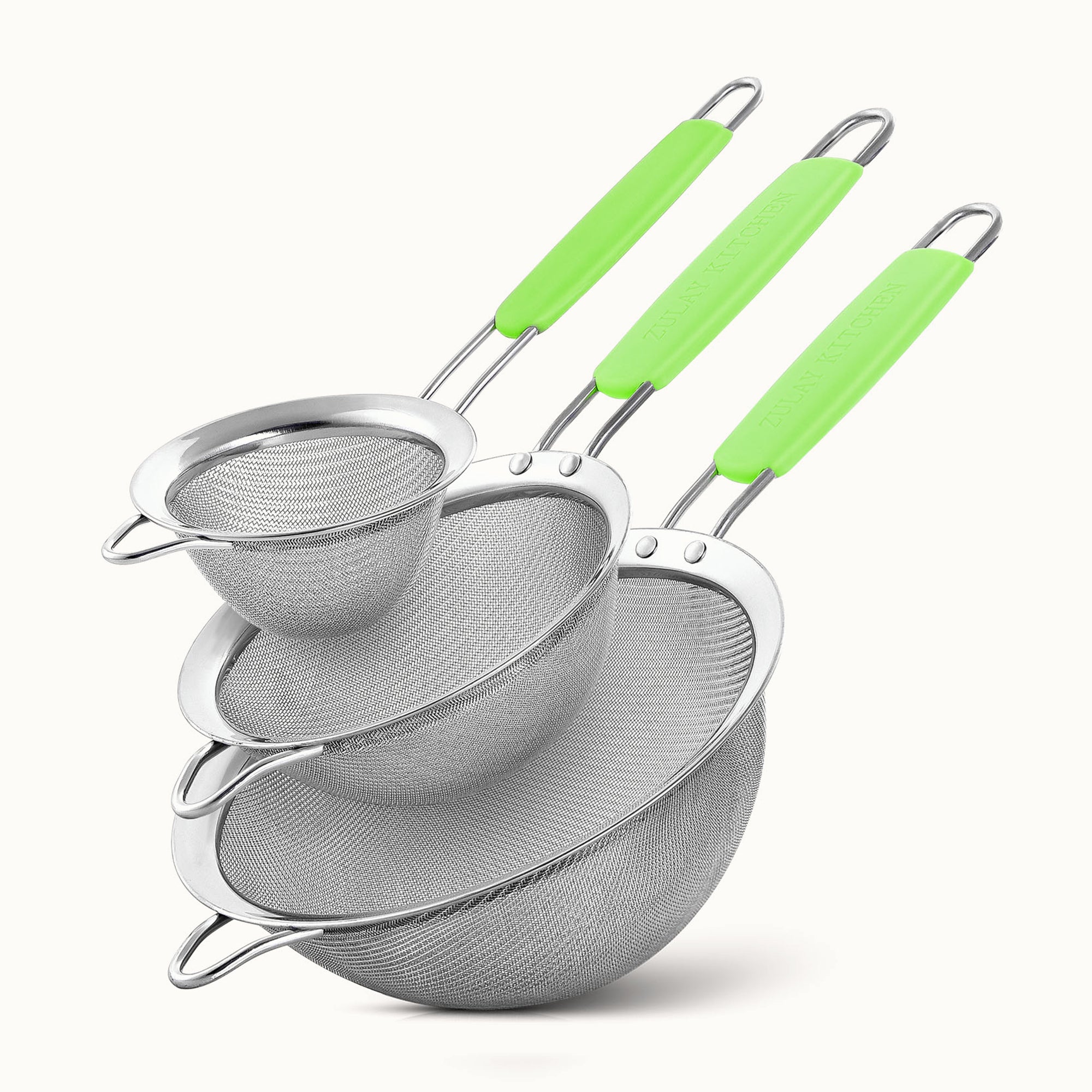 Kitchen Strainer (Set of 3)-Green by Zulay Kitchen