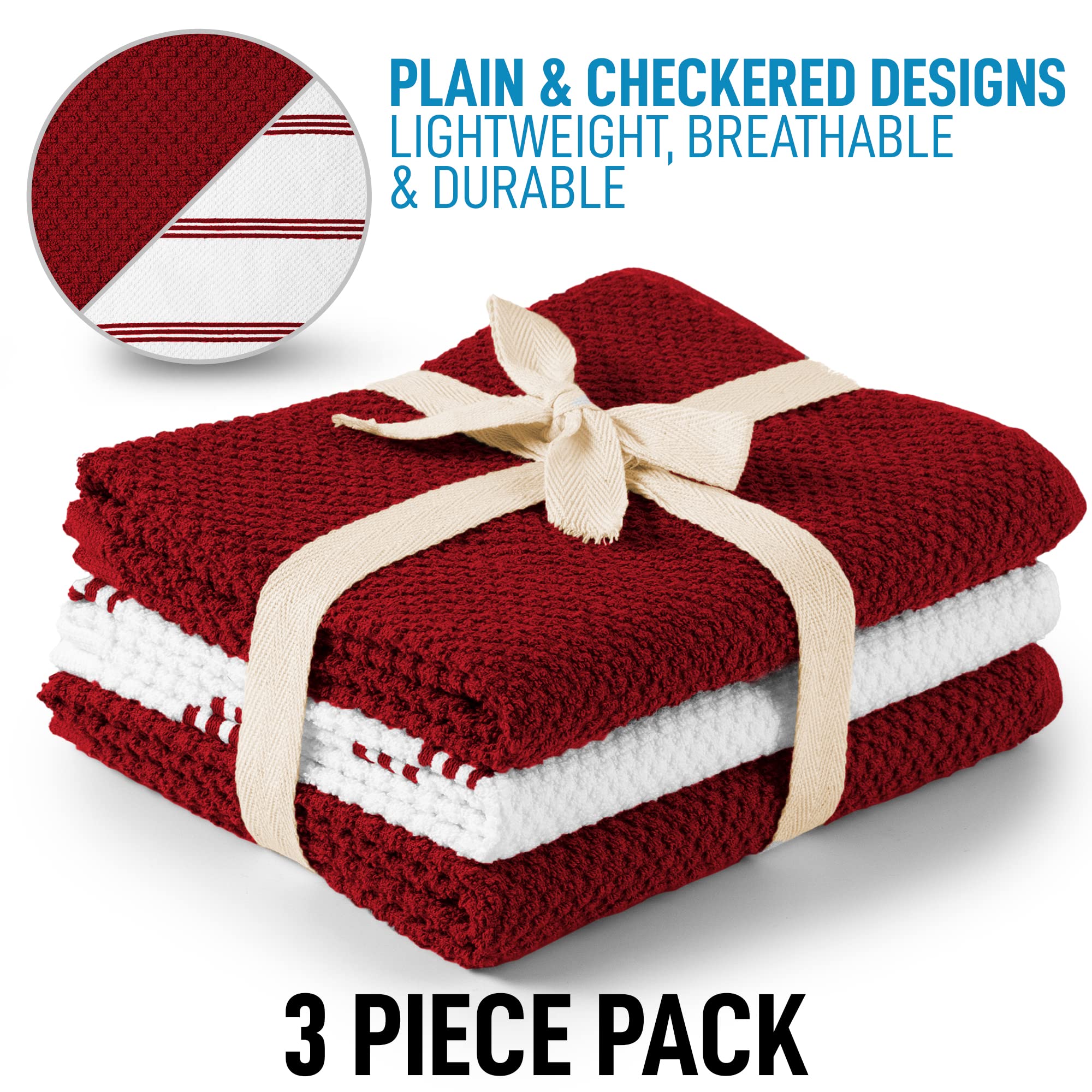 3 Piece Pack Durable Kitchen Towels by Zulay Kitchen