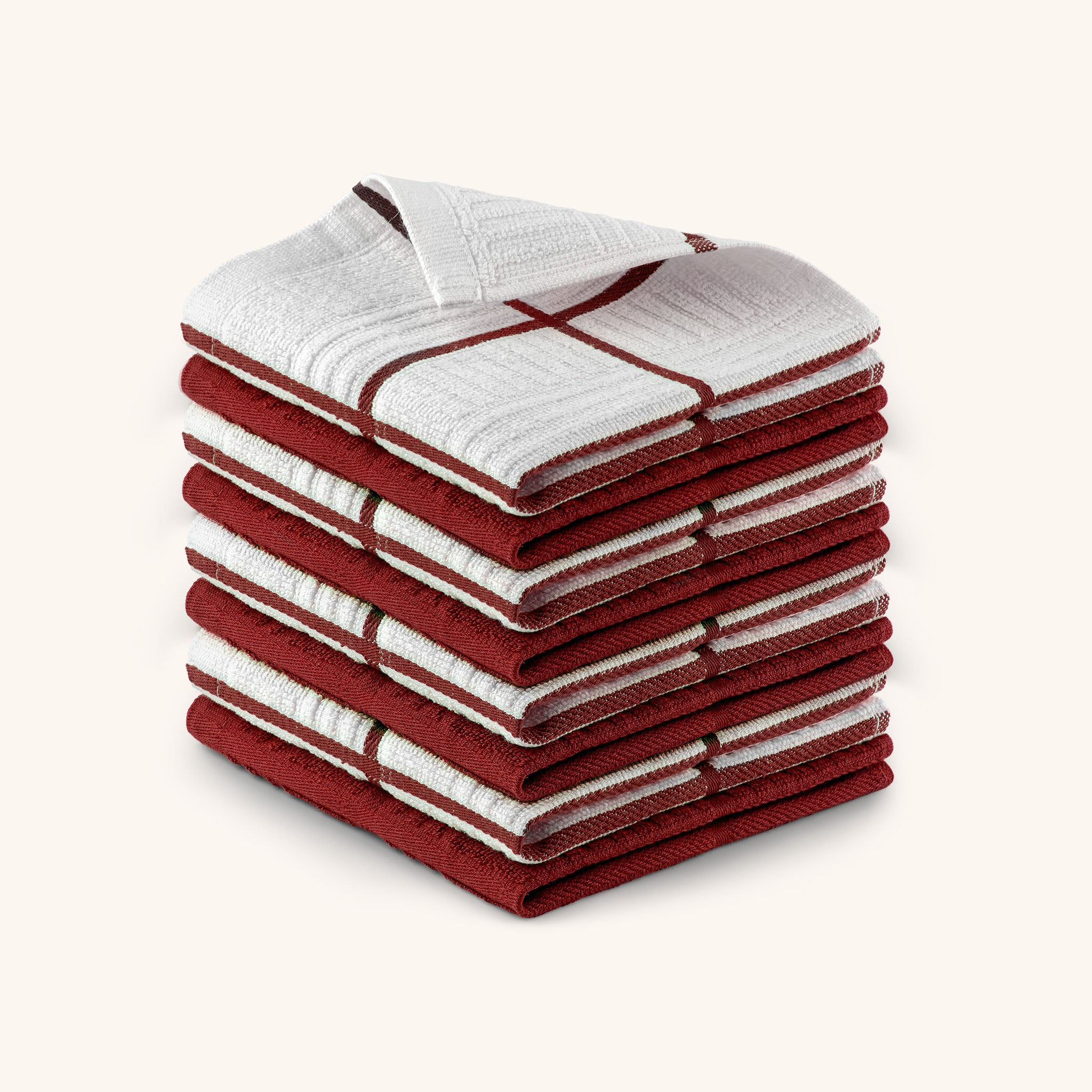 Kitchen Towels - 8 Pack Square Red by Zulay Kitchen