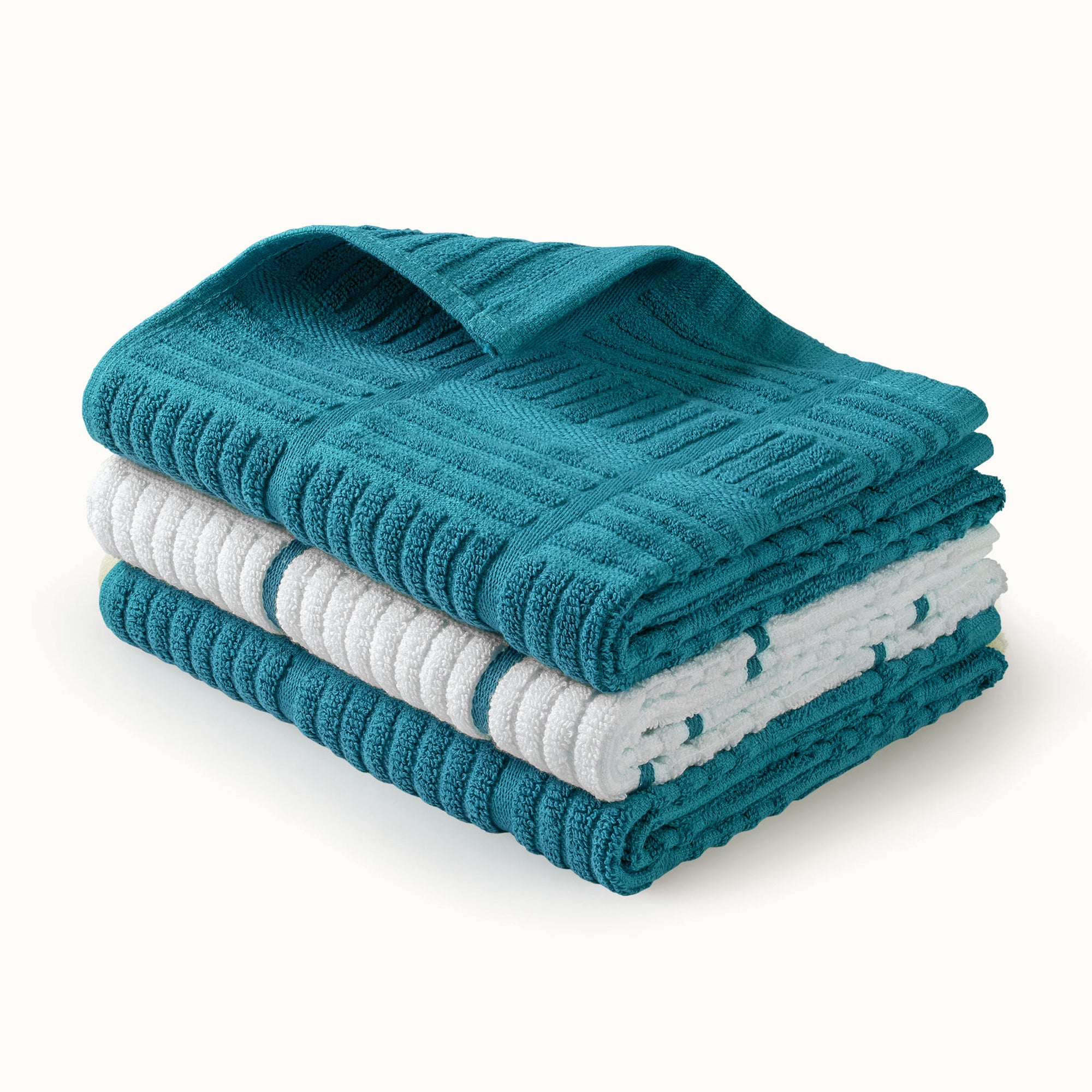 Kitchen Towels-3 Pack 15 x 25 inch - Square Blue by Zulay Kitchen