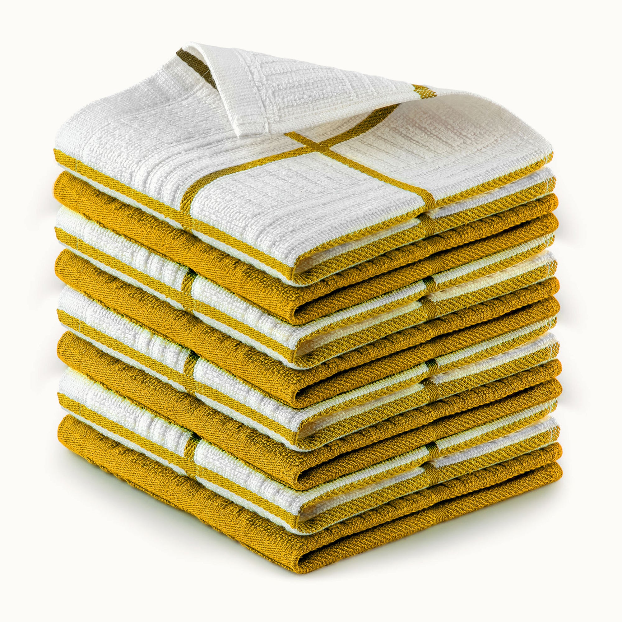 Kitchen Towels-3 Pack 12 x 12 inch - Square Yellow by Zulay Kitchen