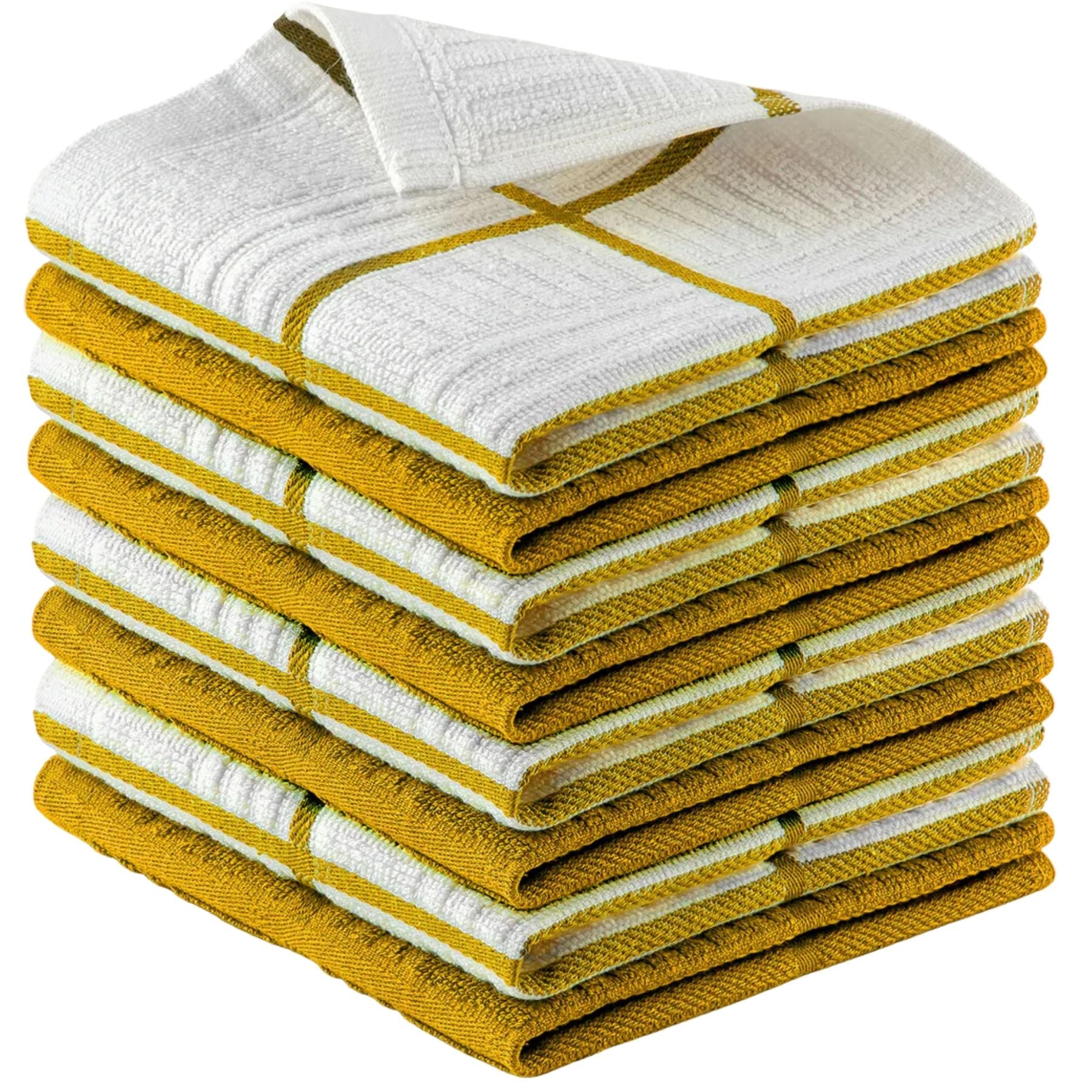 Kitchen Towels-8 Pack 12 x 12 inch - Square Yellow by Zulay Kitchen