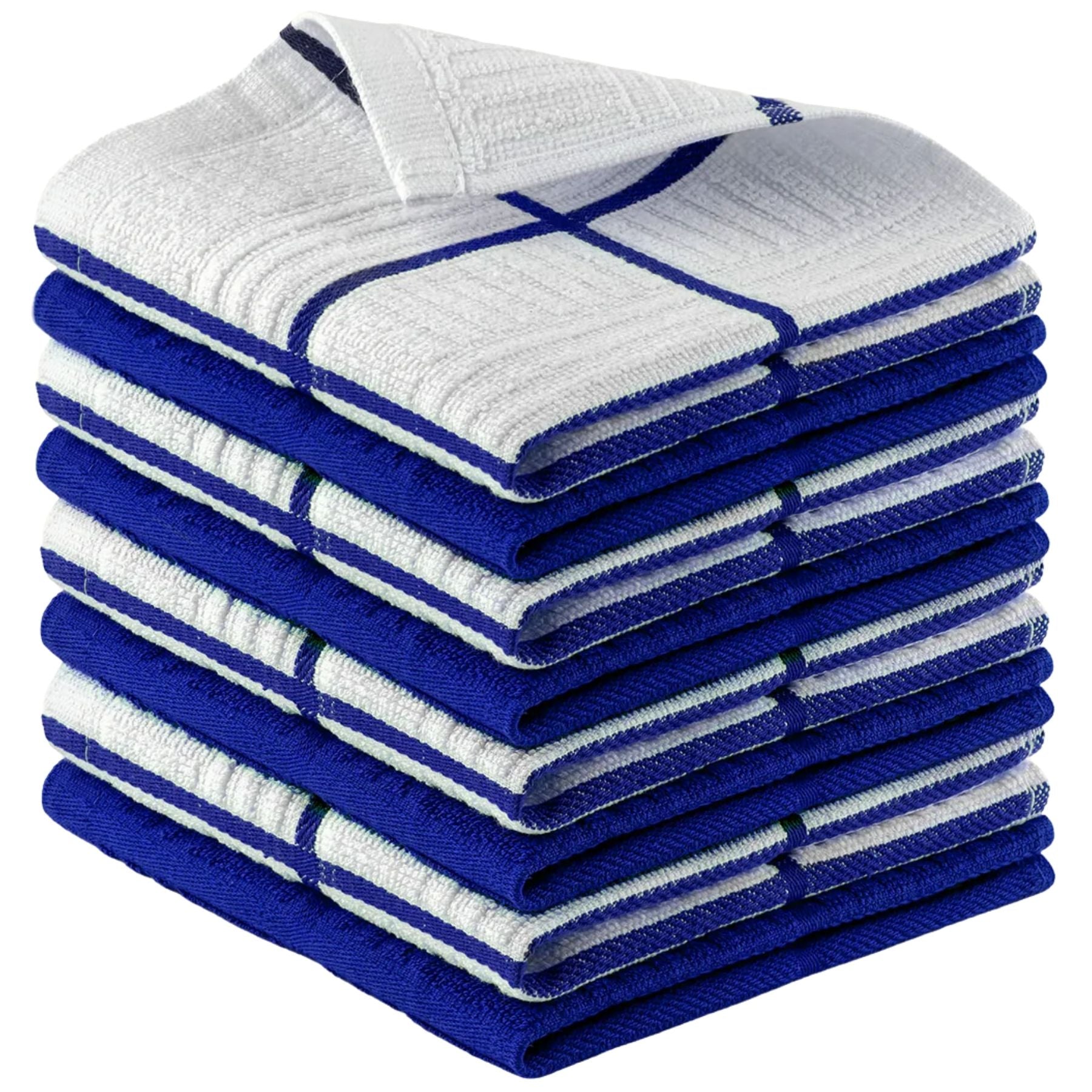 Kitchen Towels-8 Pack 12 x 12 Square Dark Blue by Zulay Kitchen