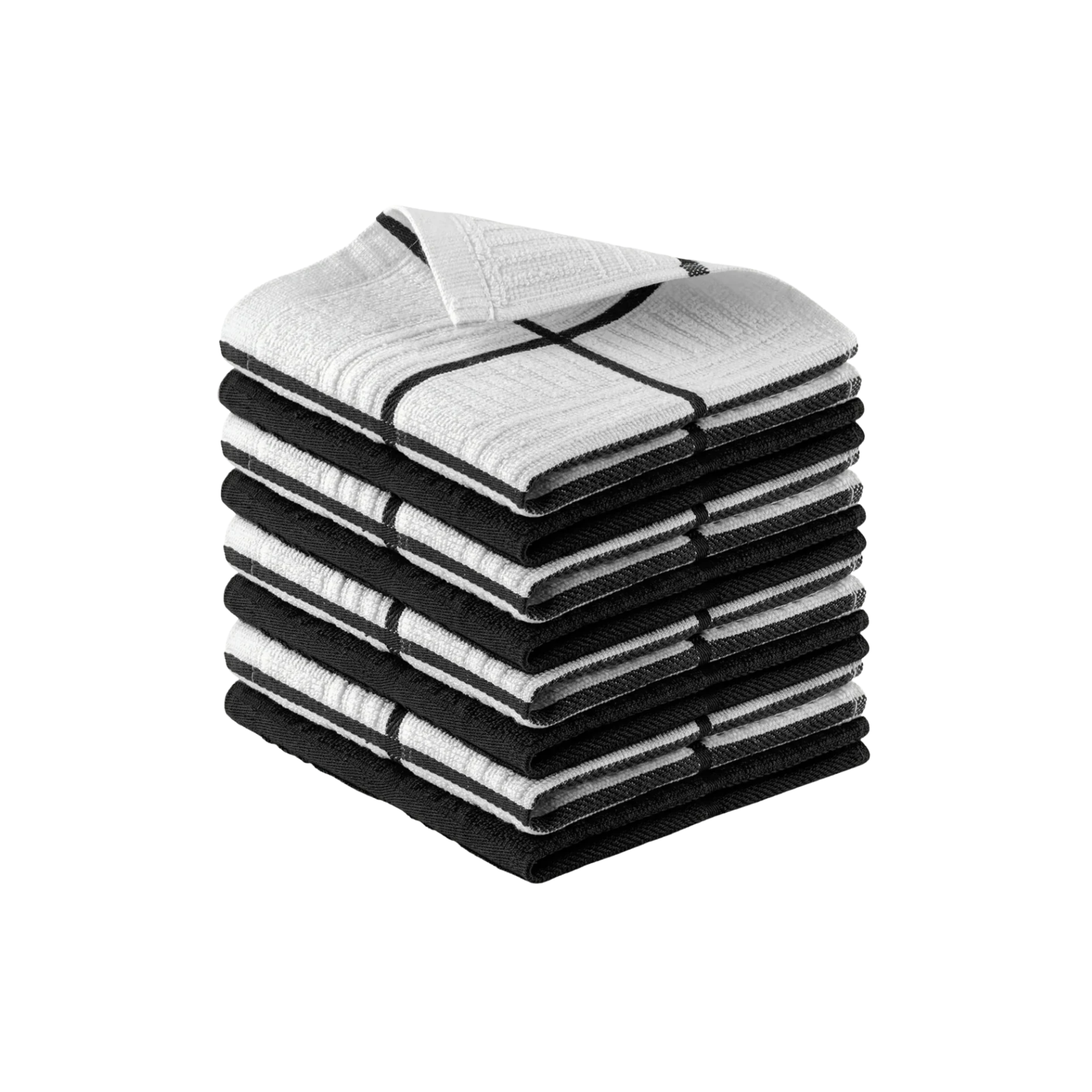 Kitchen Towels-8 Pack 12 x 12 Square (Black) by Zulay kitchen