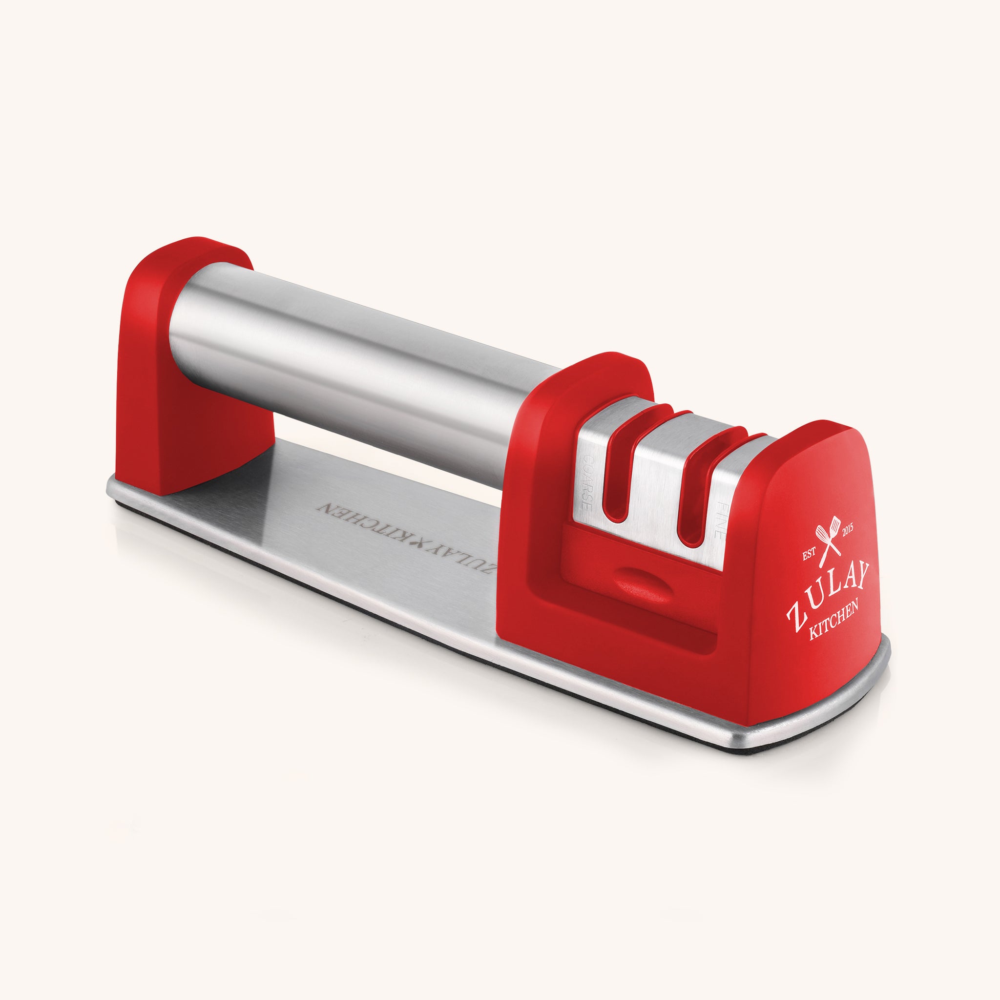 Knife Sharpener (2-Stage) - Red by Zulay Kitchen