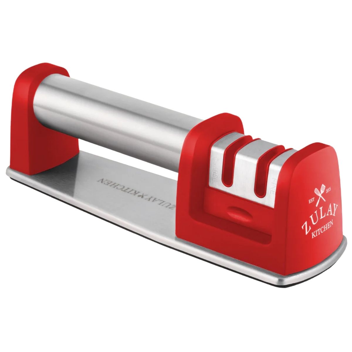 Knife Sharpener (2-Stage) - Red by Zulay Kitchen
