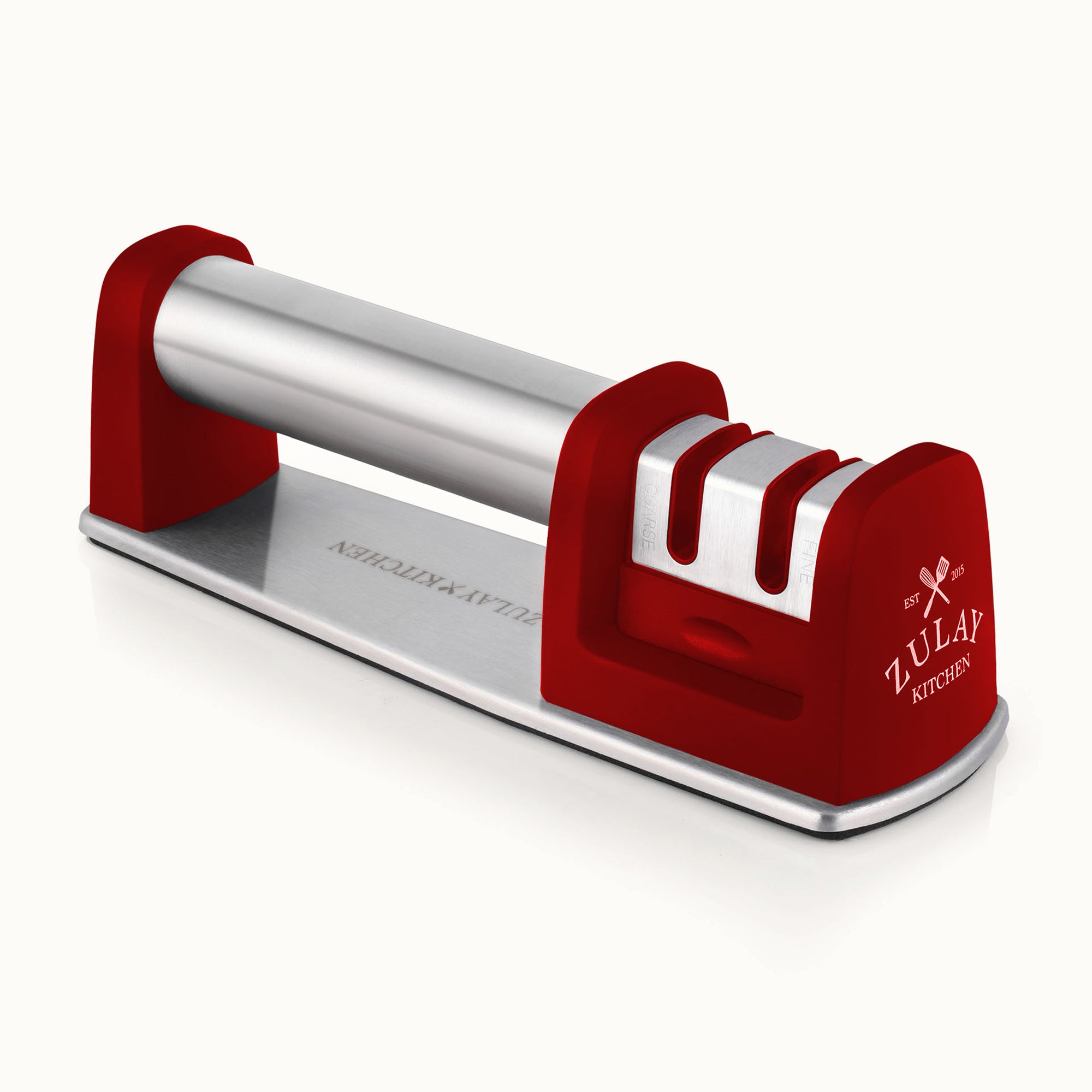 Knife Sharpener (2-Stage) - Dark Red by Zulay Kitchen