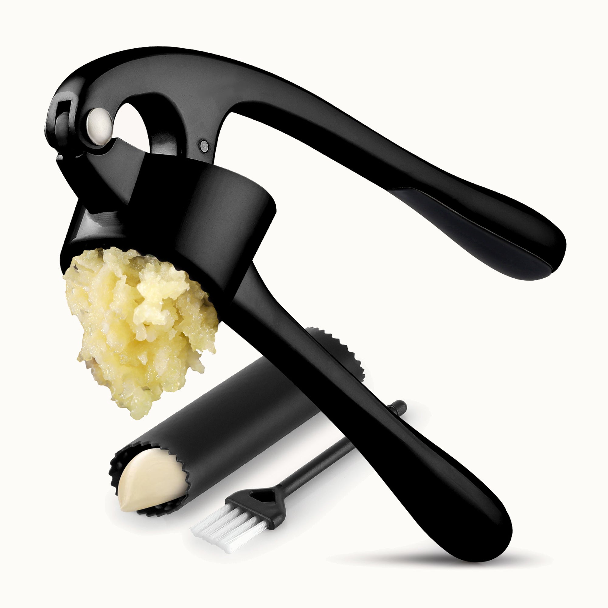 Large Garlic Press & Roller Set - Black by Zulay Kitchen