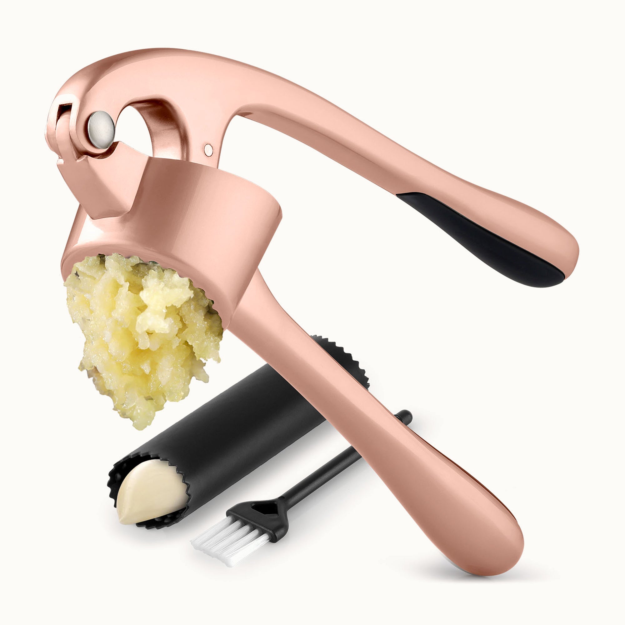 Large Garlic Press & Roller Set- Rose Gold by Zulay Kitchen