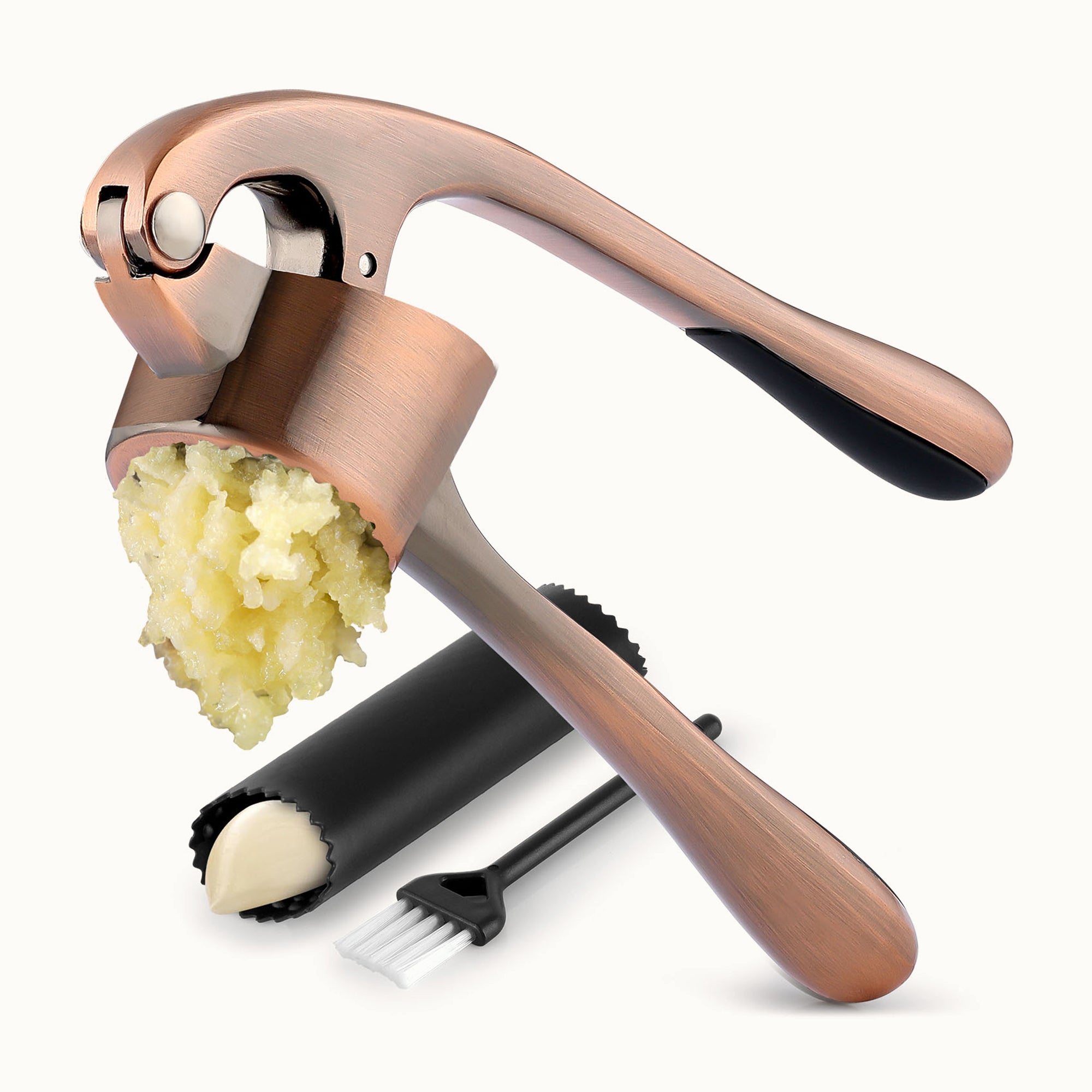Large Garlic Press & Roller Set- Copper by Zulay Kitchen