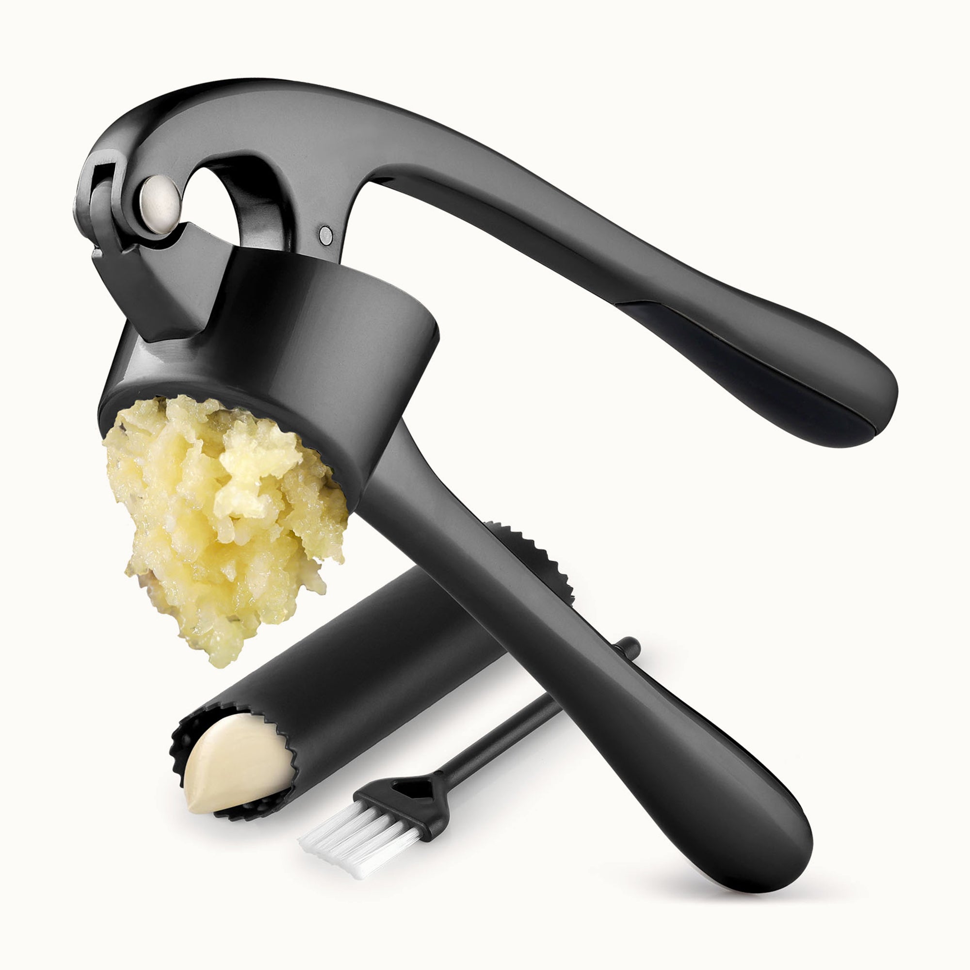 Large Garlic Press & Roller Set- Dark Gray by Zulay Kitchen