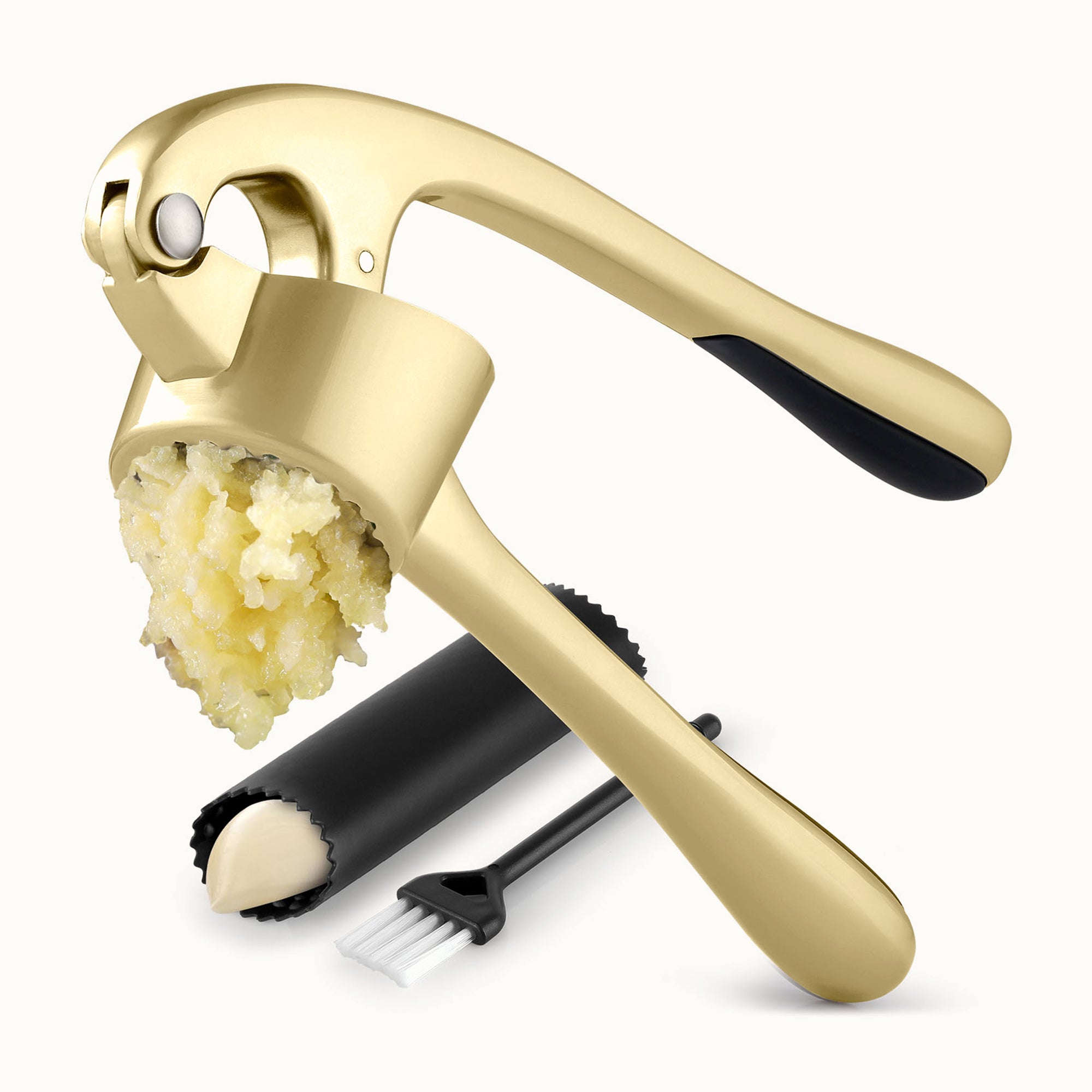 Large Garlic Press & Roller Set- Gold by Zulay Kitchen