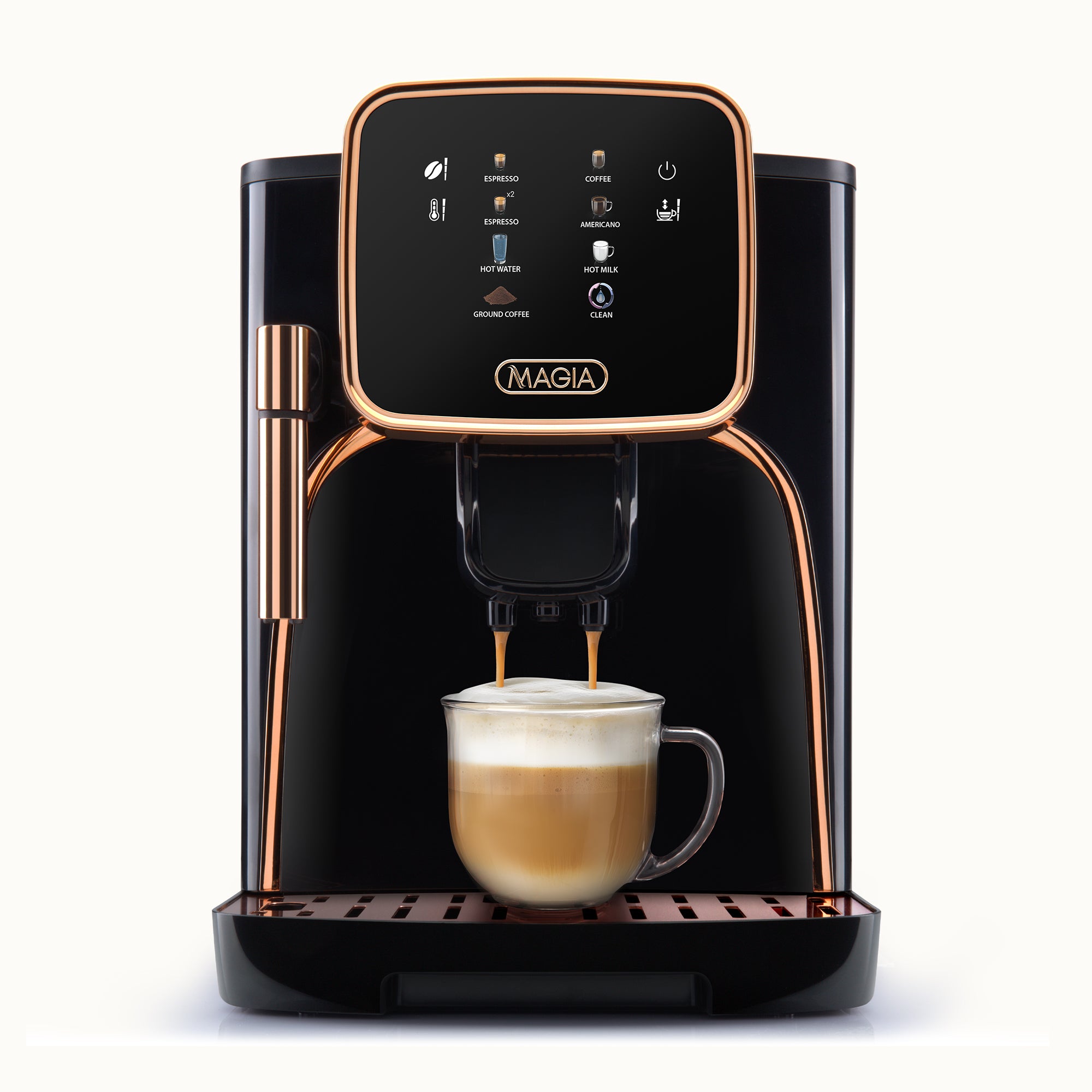 Magia Clasica Automatic Espresso Machine - Black & Copper by Zulay Kitchen