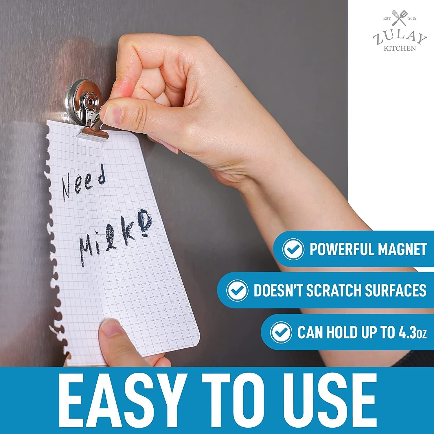 Protective and Easy to Use Magnetic Clips for Refrigerator by Zulay Kitchen