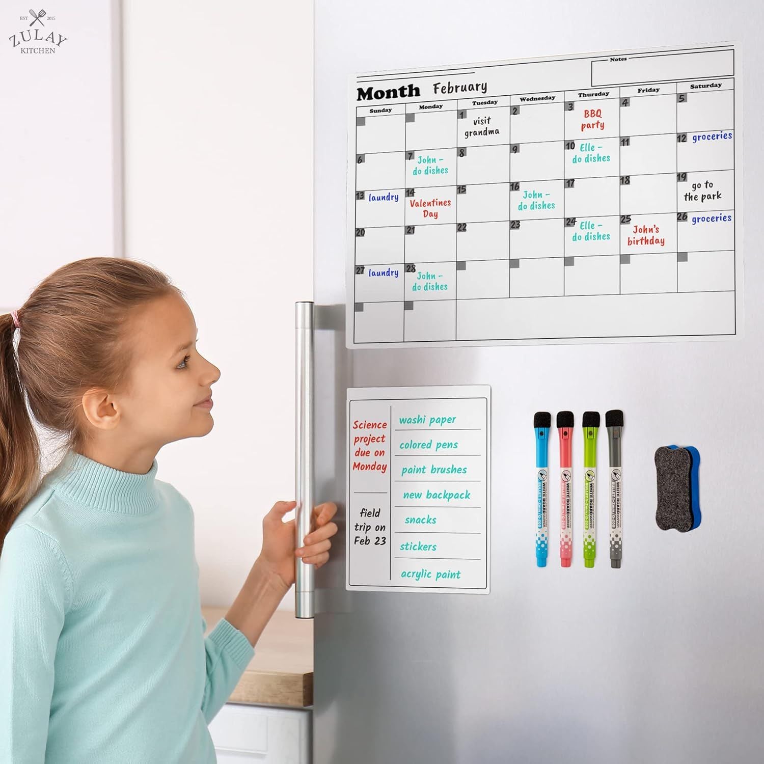 Ready to Use Magnetic Whiteboard by Zulay Kitchen