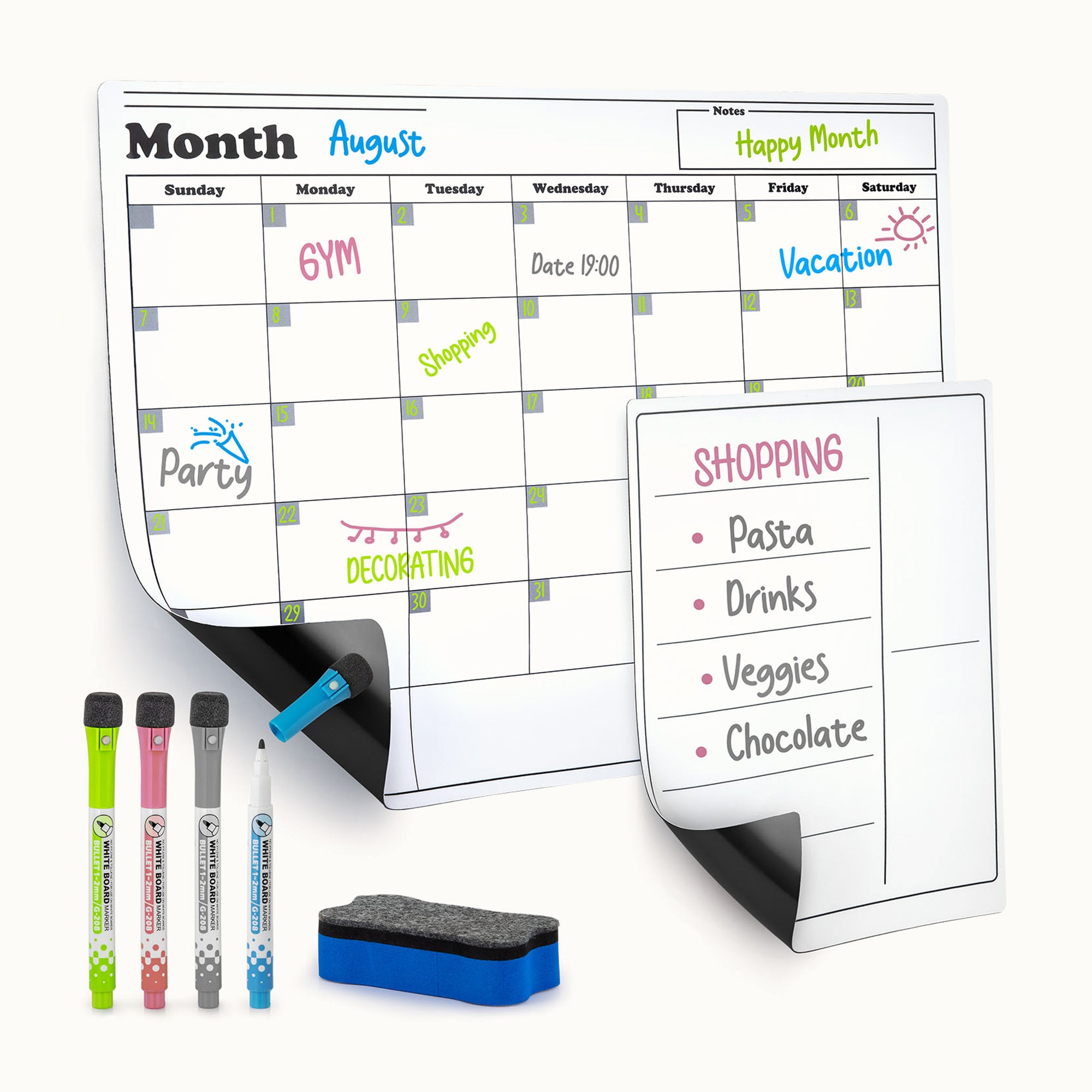 Magnetic Dry Erase Calendar Whiteboard Kit - Classic by Zulay Kitchen