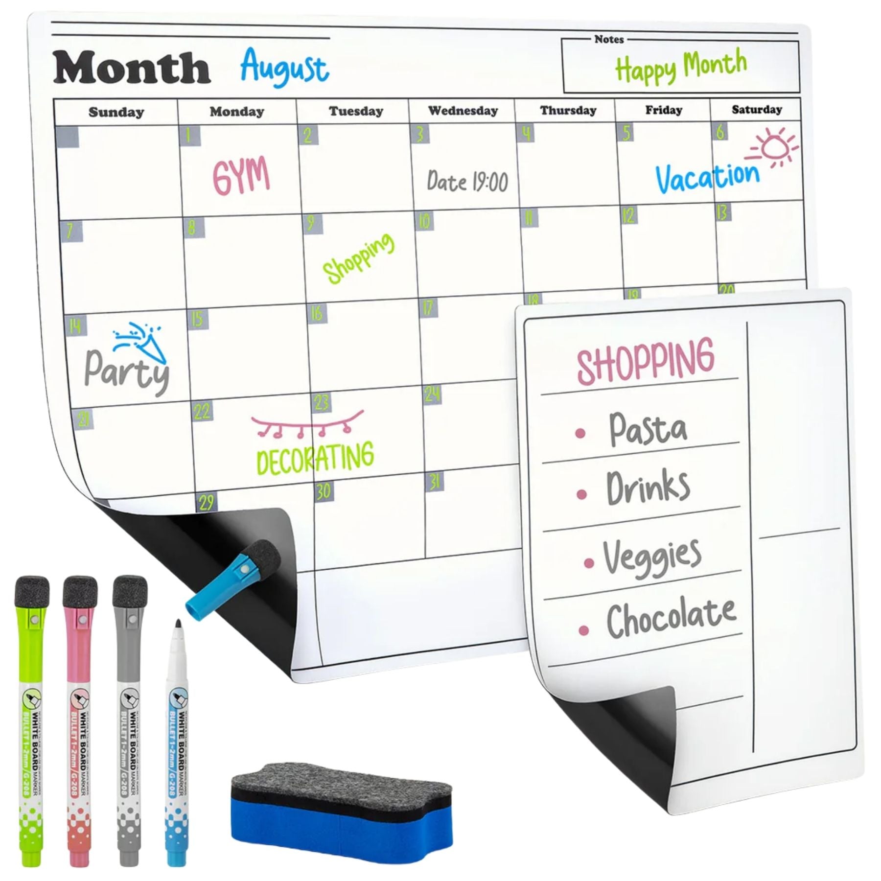 Magnetic Dry Erase Calendar Whiteboard Kit - Classic by Zulay Kitchen