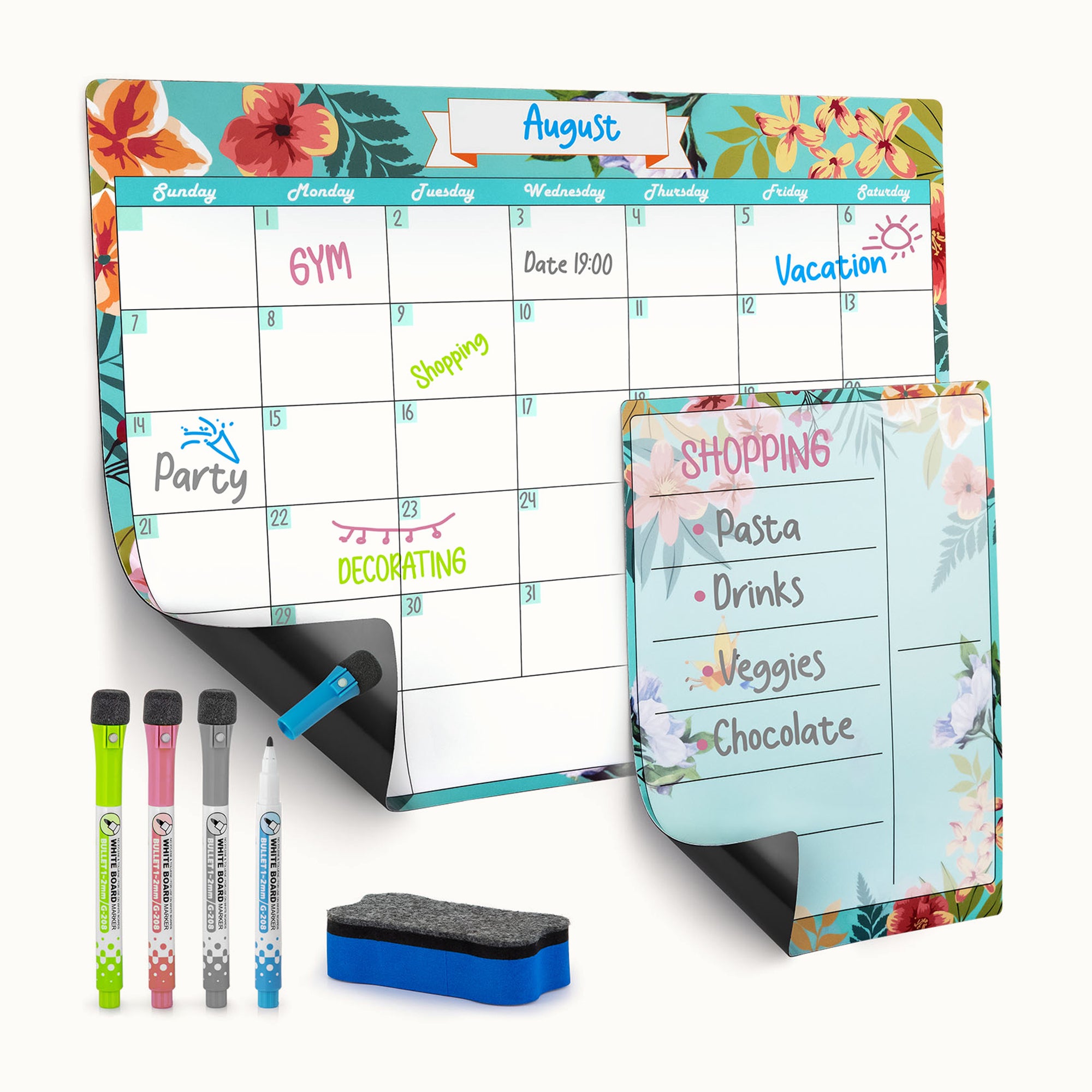 Magnetic Dry Erase Calendar Whiteboard Kit - Flower by Zulay Kitchen