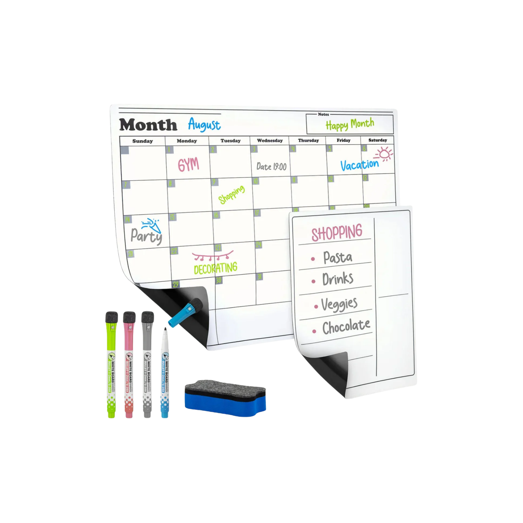 Magnetic Dry Erase Calendar Whiteboard Kit - Classic by Zulay Kitchen