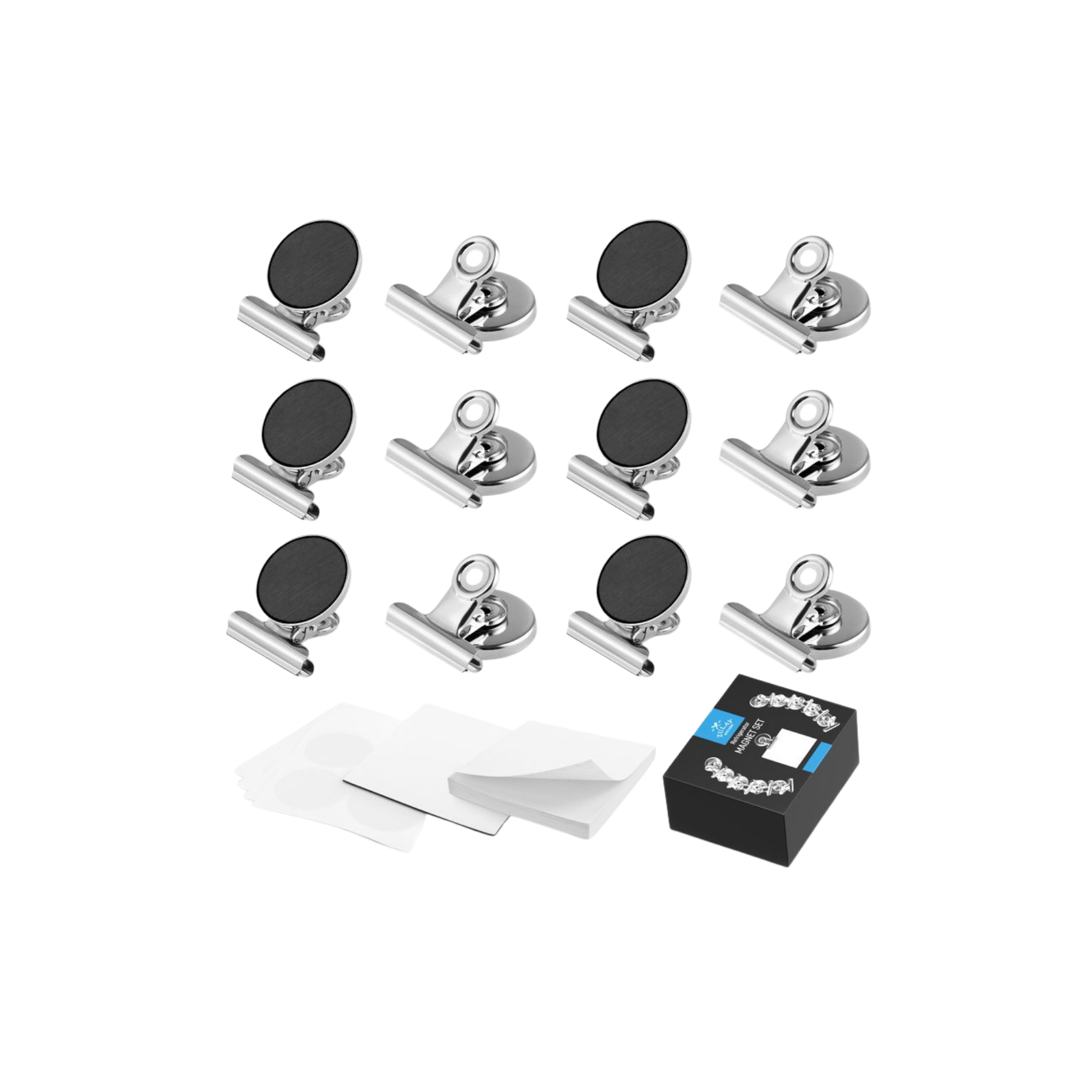 Magnetic Clips for Refrigerator with Notepad (Set of 12) by Zulay Kitchen