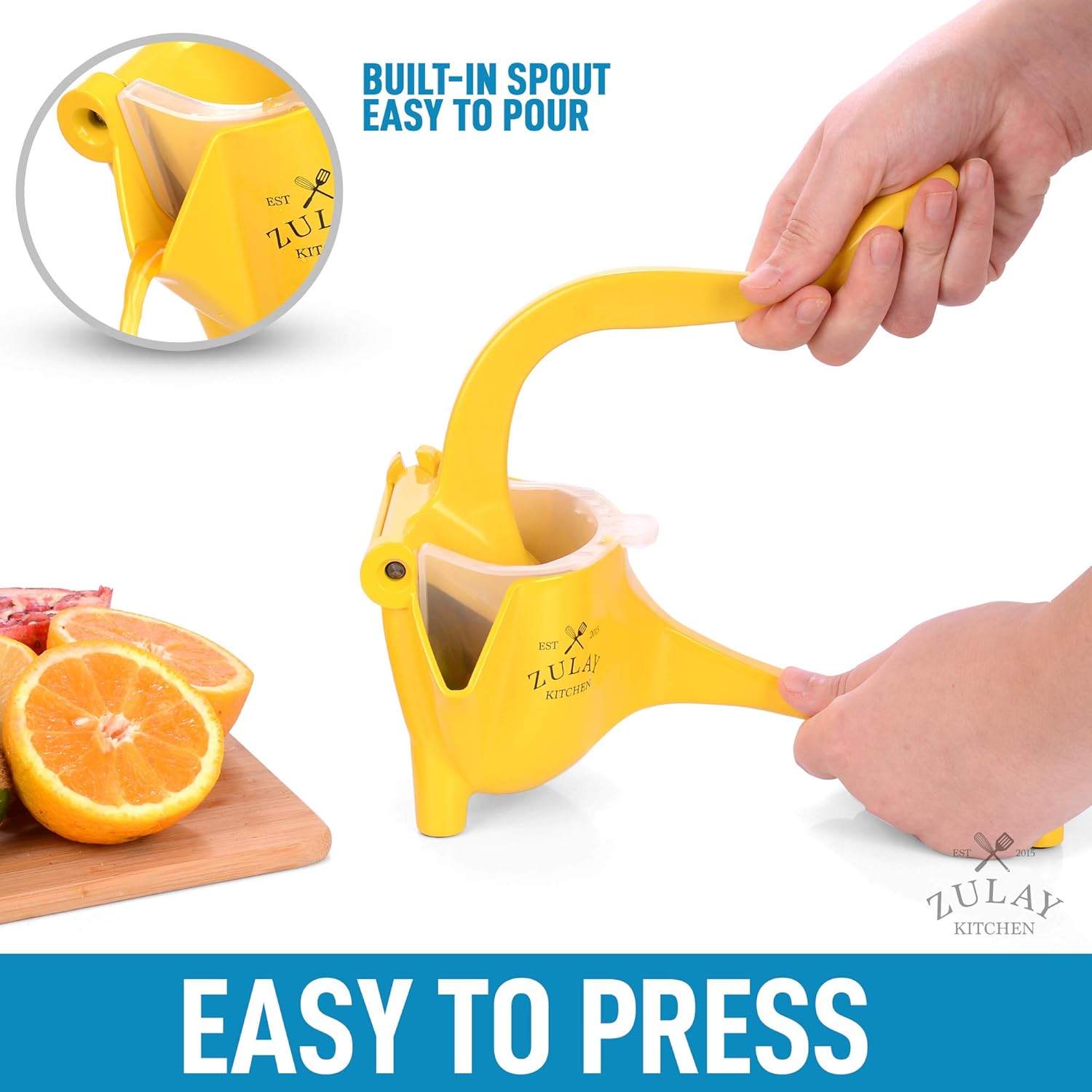 Built -In Spout Easy to Pour Manual Pomegranate Juice Press by Zulay Kitchen