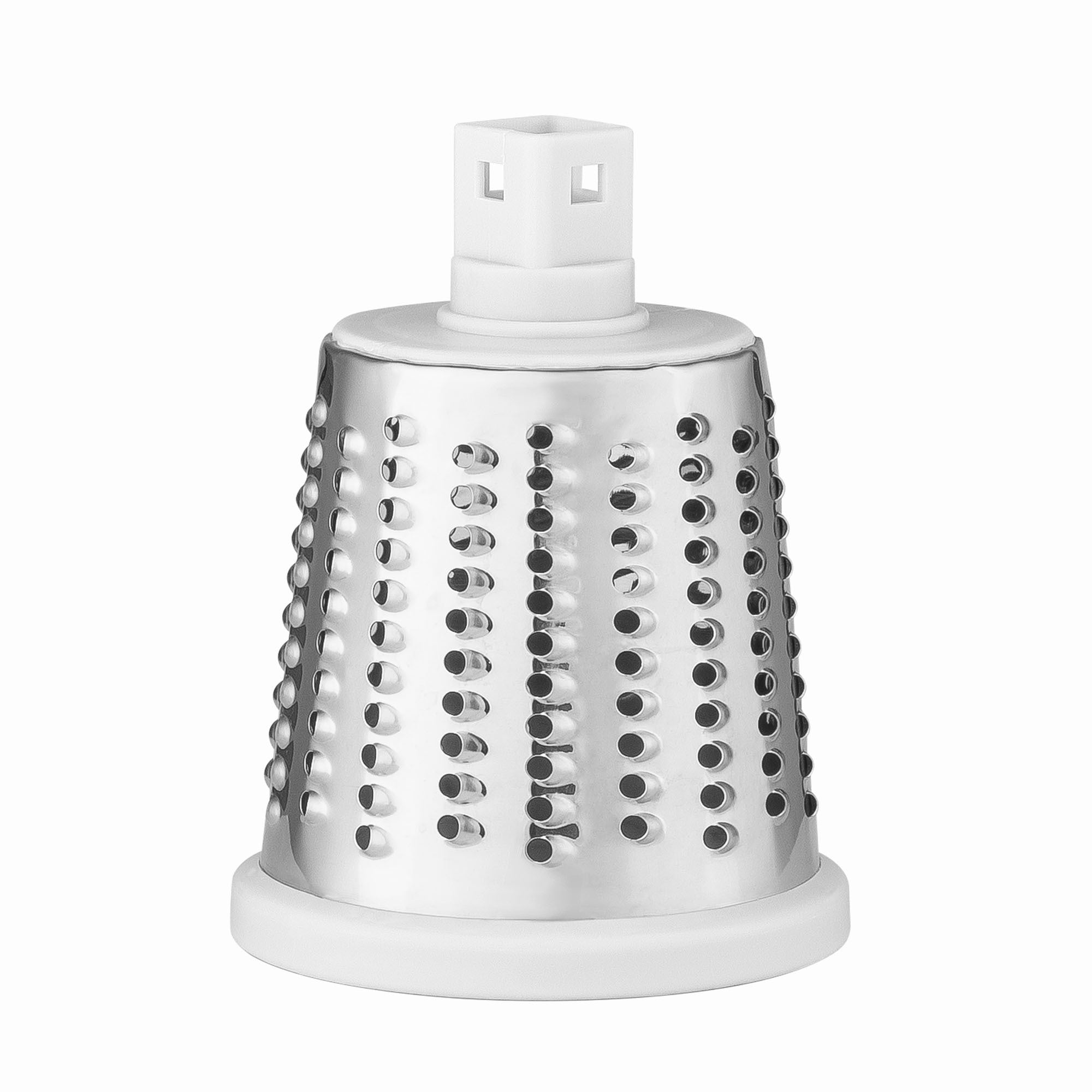 Manual Rotary Cheese Grater 3 Blade - Fine Shredder - Square Adapter (White) - Replacement Part - Zulay Kitchen