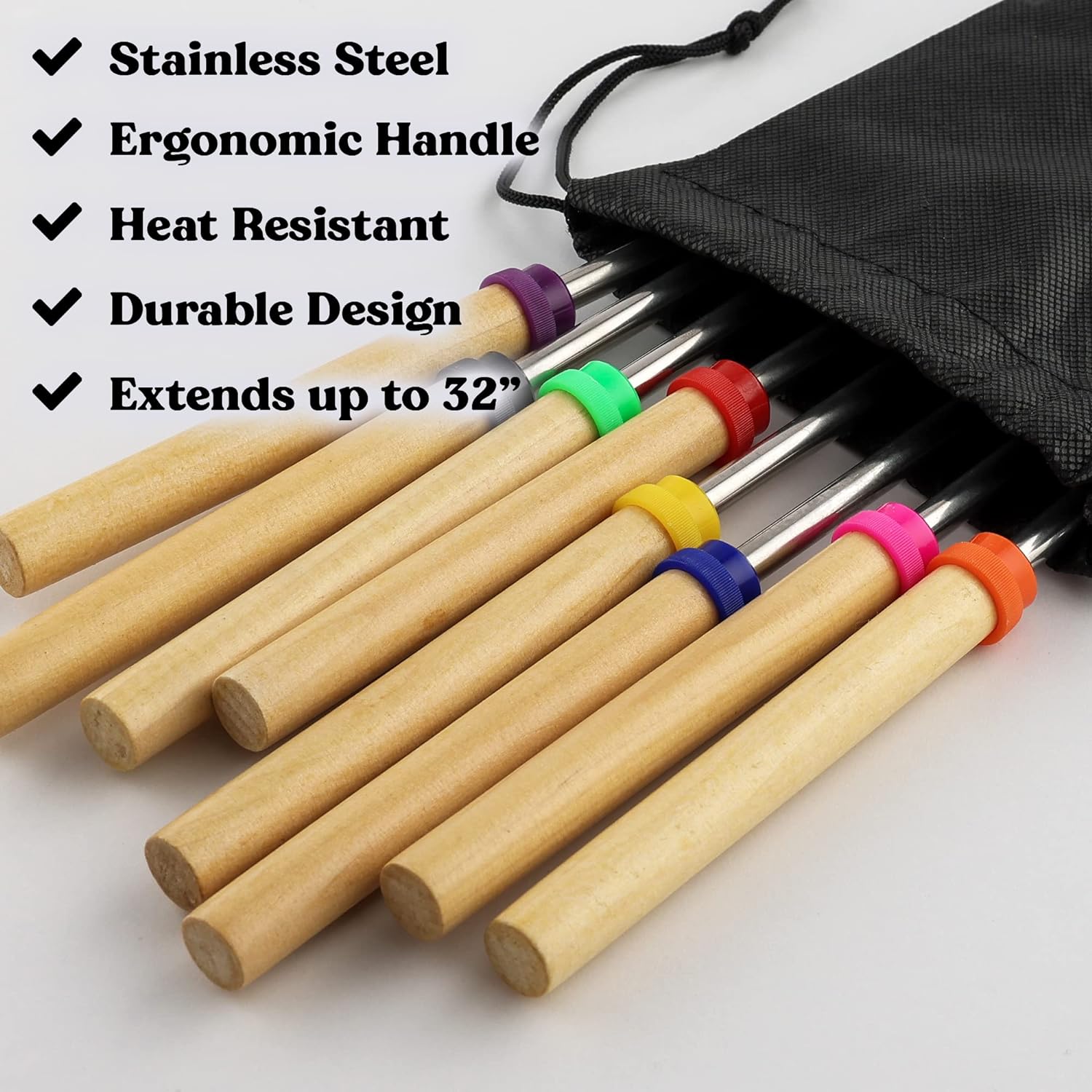 Color Coordinated Feature Marshmallow Roasting Sticks by Zulay Kitchen