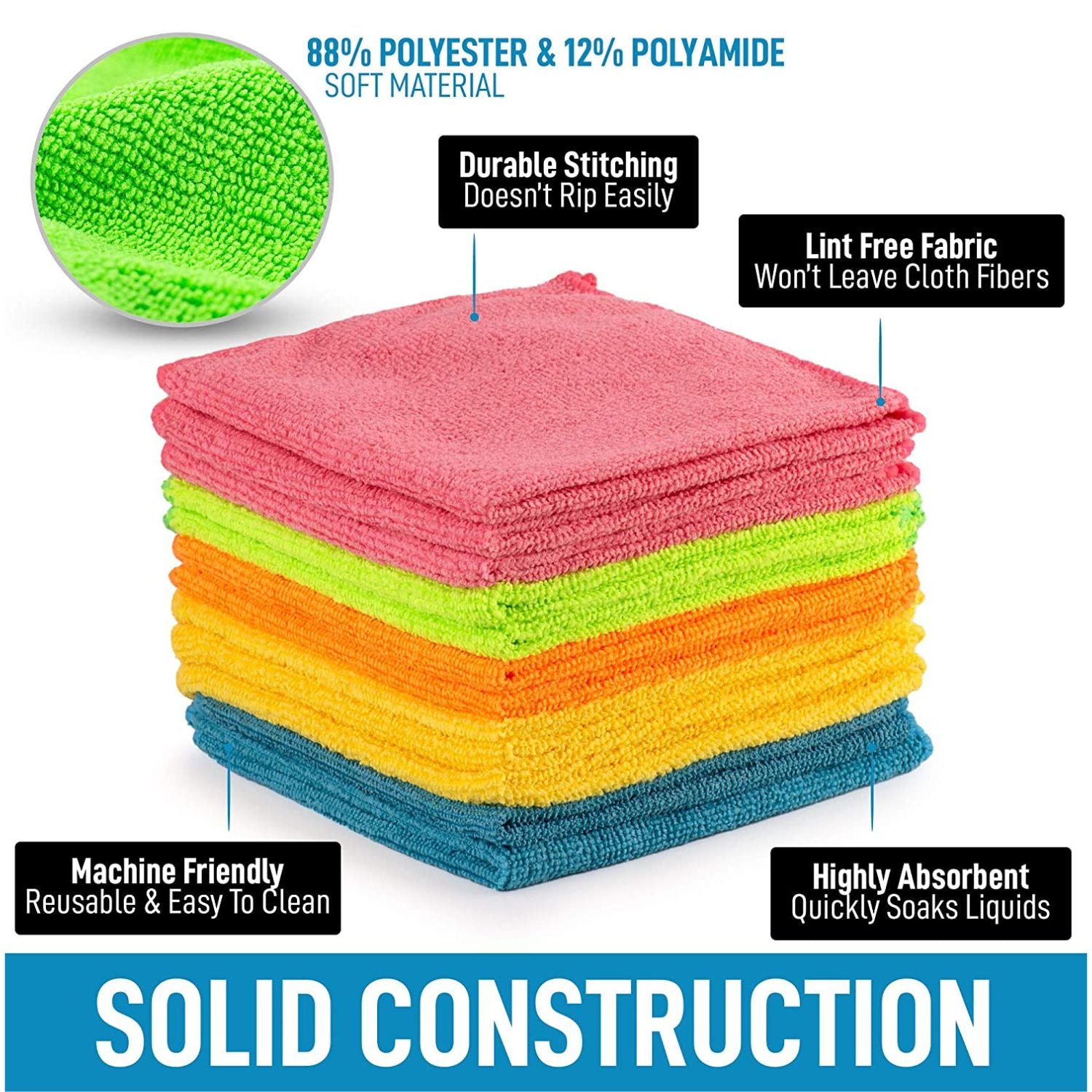 Highly Absorbent Microfiber Wipes by Zulay Kitchen