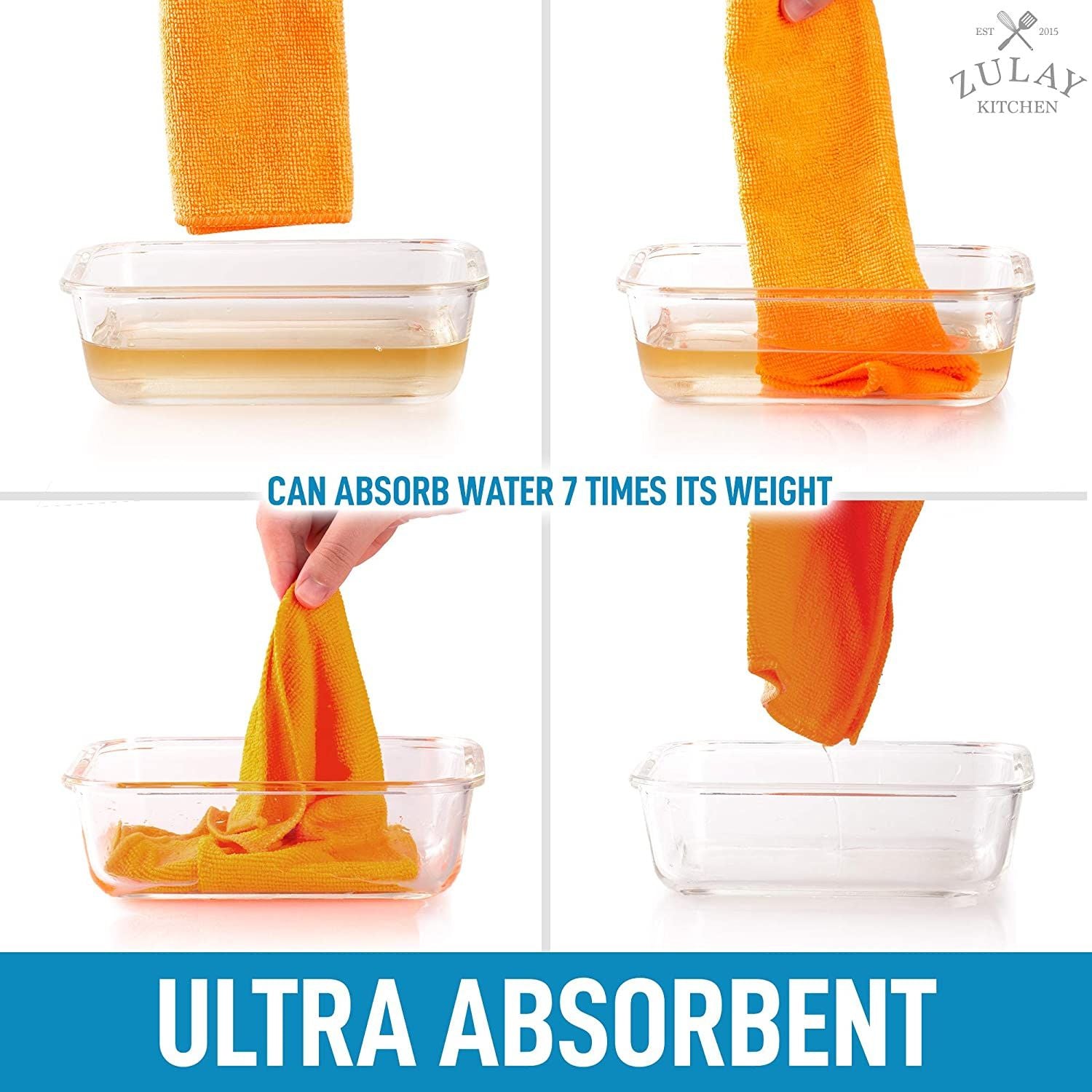 Soft Microfiber Cleaning Cloths by Zulay Kitchen