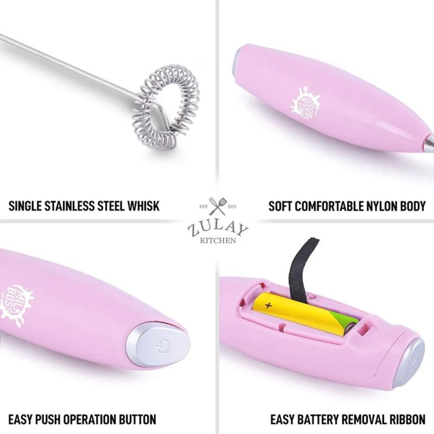 High Quality Milk Boss with Batteries Included Milk Frother by Zulay Kitchen