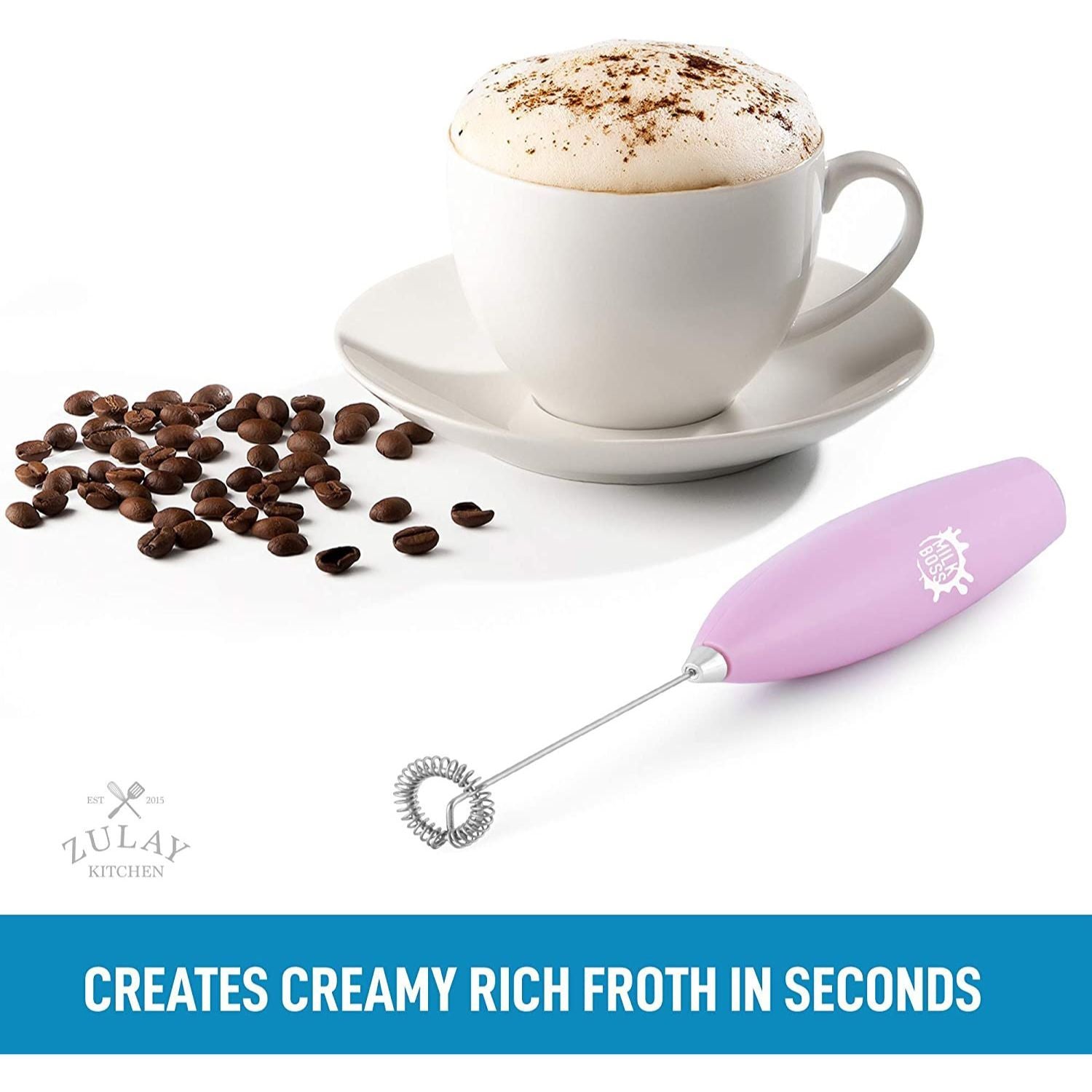 Create Rich, Creamy Froth in Seconds Milk Frother by Zulay Kitchen
