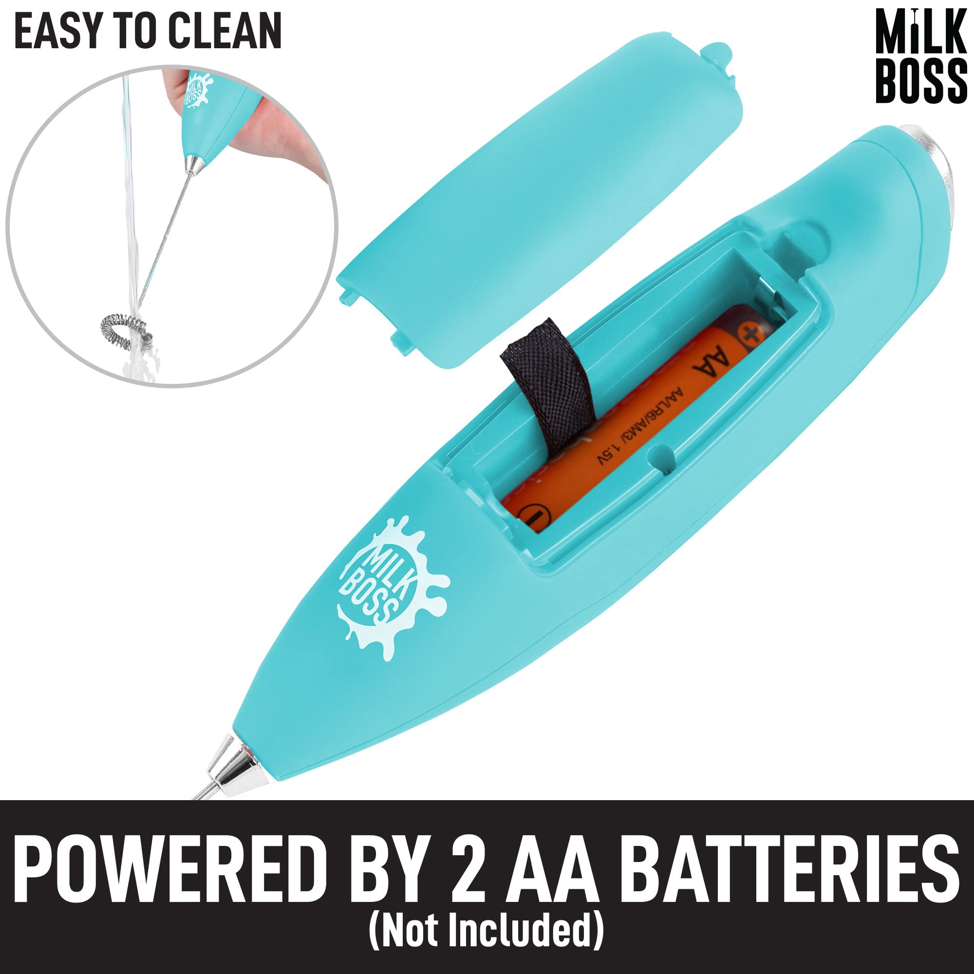 Powered by 2 AA Batteries Milk Boss Milk Frother with Holster Stand by Zulay Kitchen