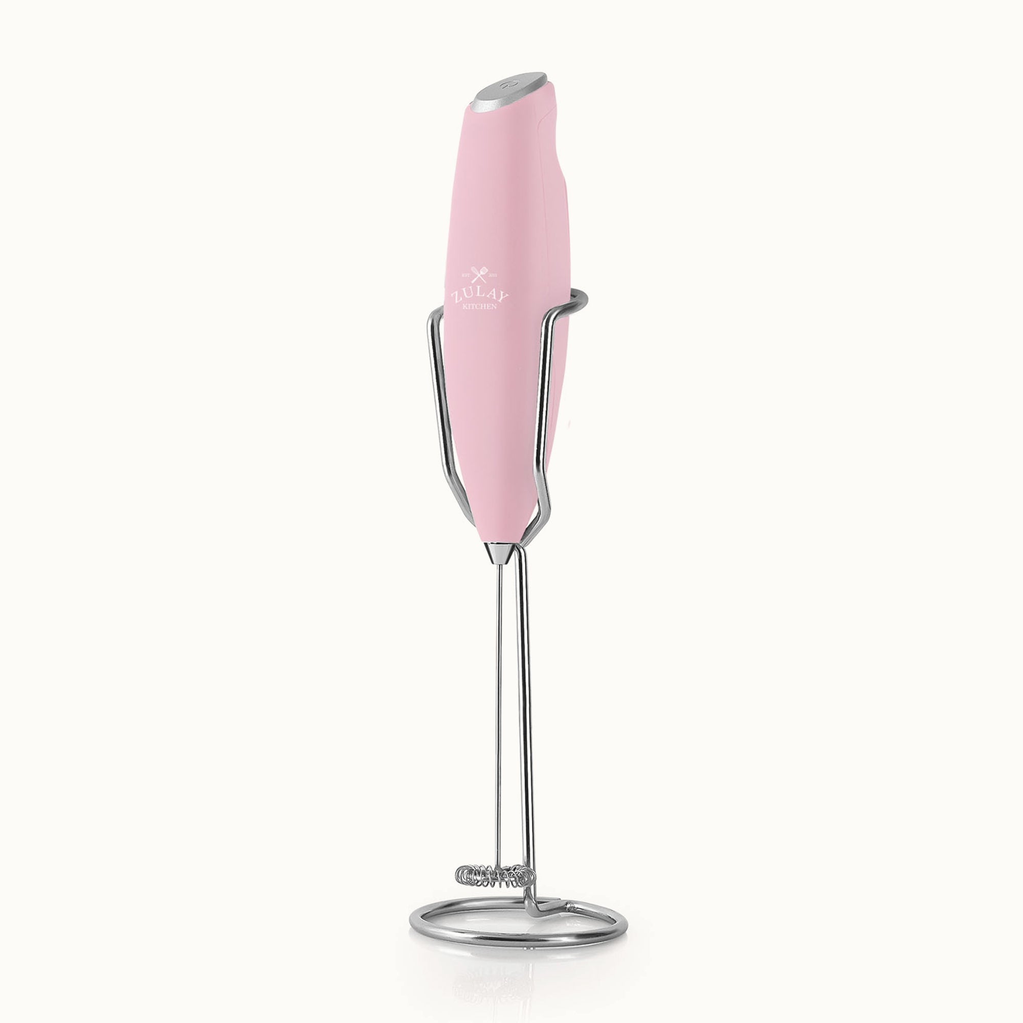 Milk Boss Milk Frother With Holster Stand - Cotton Candy by Zulay Kitchen