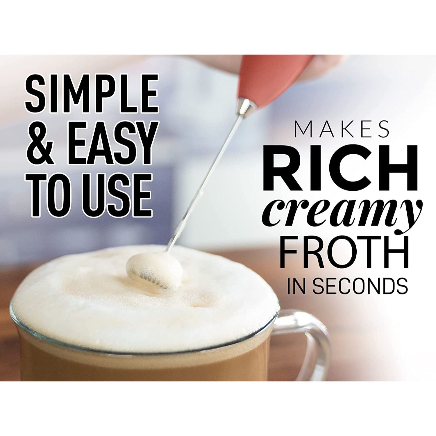 Easy to Use Milk Frother OG With Stand by Zulay Kitchen