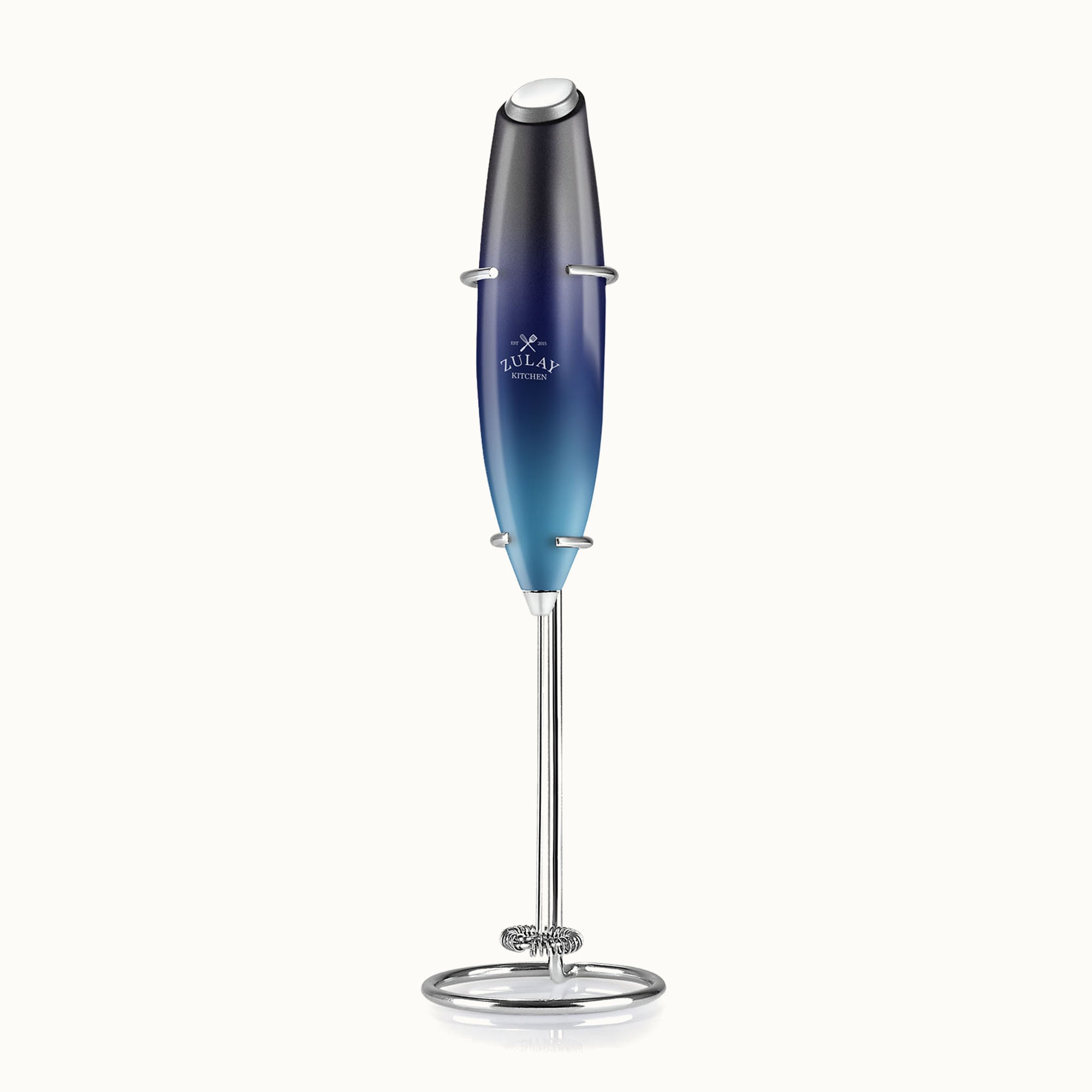 Milk Frother OG With Stand-Black Dark Blue Teal by Zulay Kitchen