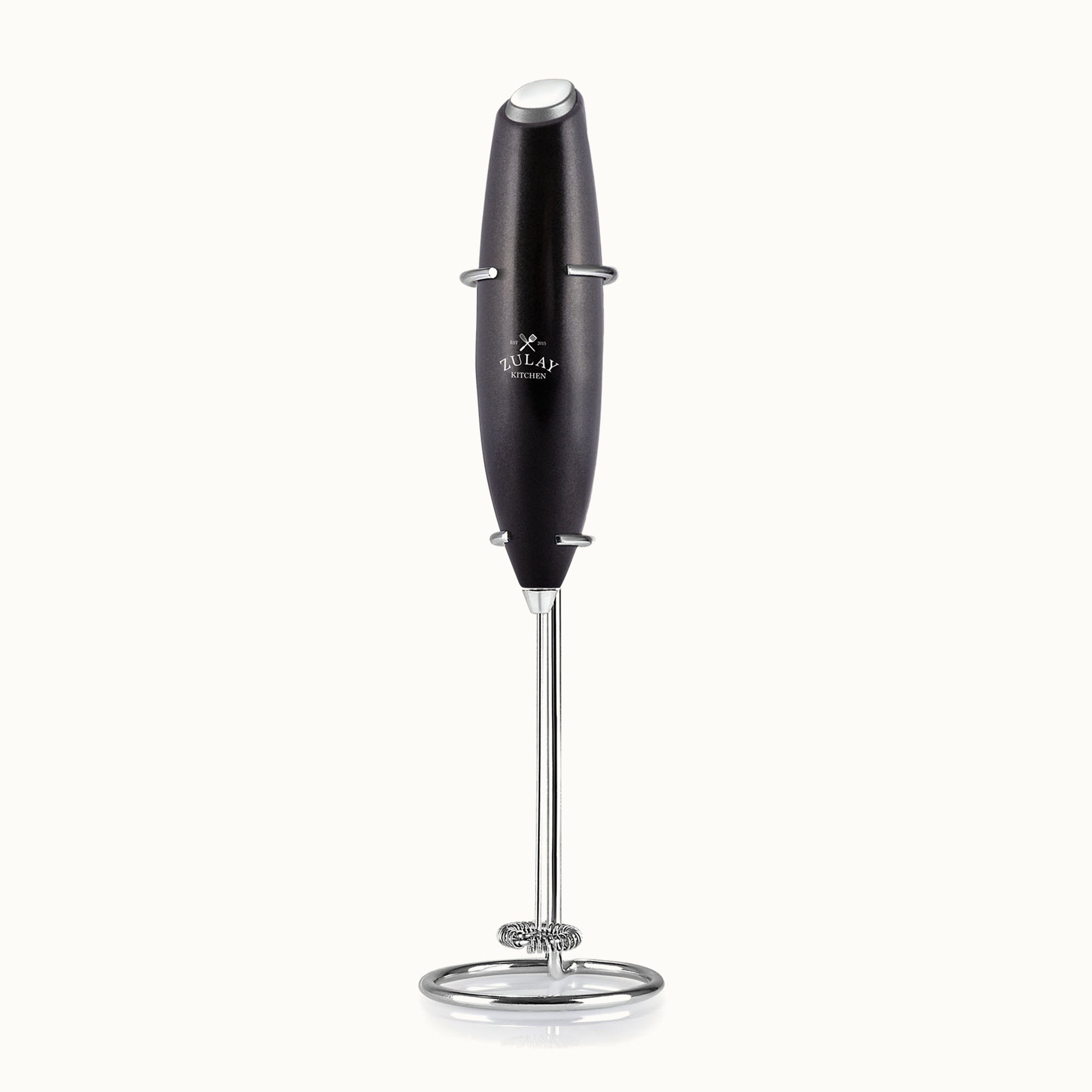 Milk Frother OG With Stand-Metallic Black by Zulay Kitchen