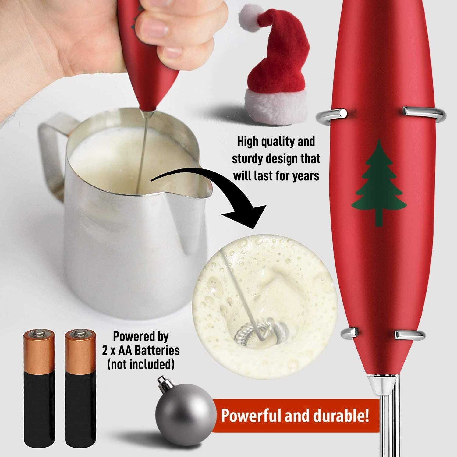 Durable Christmas Edition Milk Frother by Zulay Kitchen