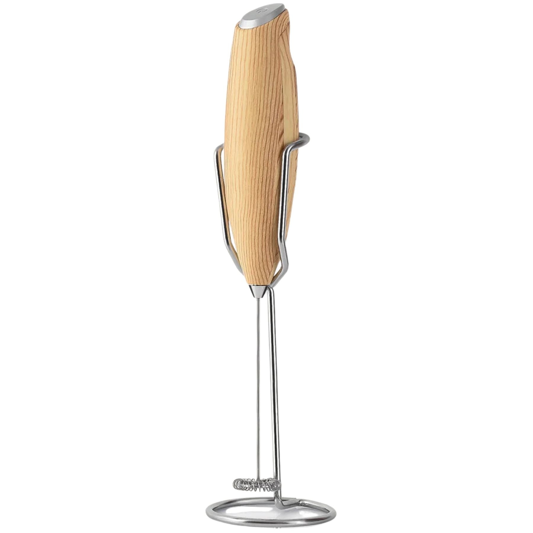 Milk Frother With Holster Stand - Marble Design - Maple by Zulay Kitchen