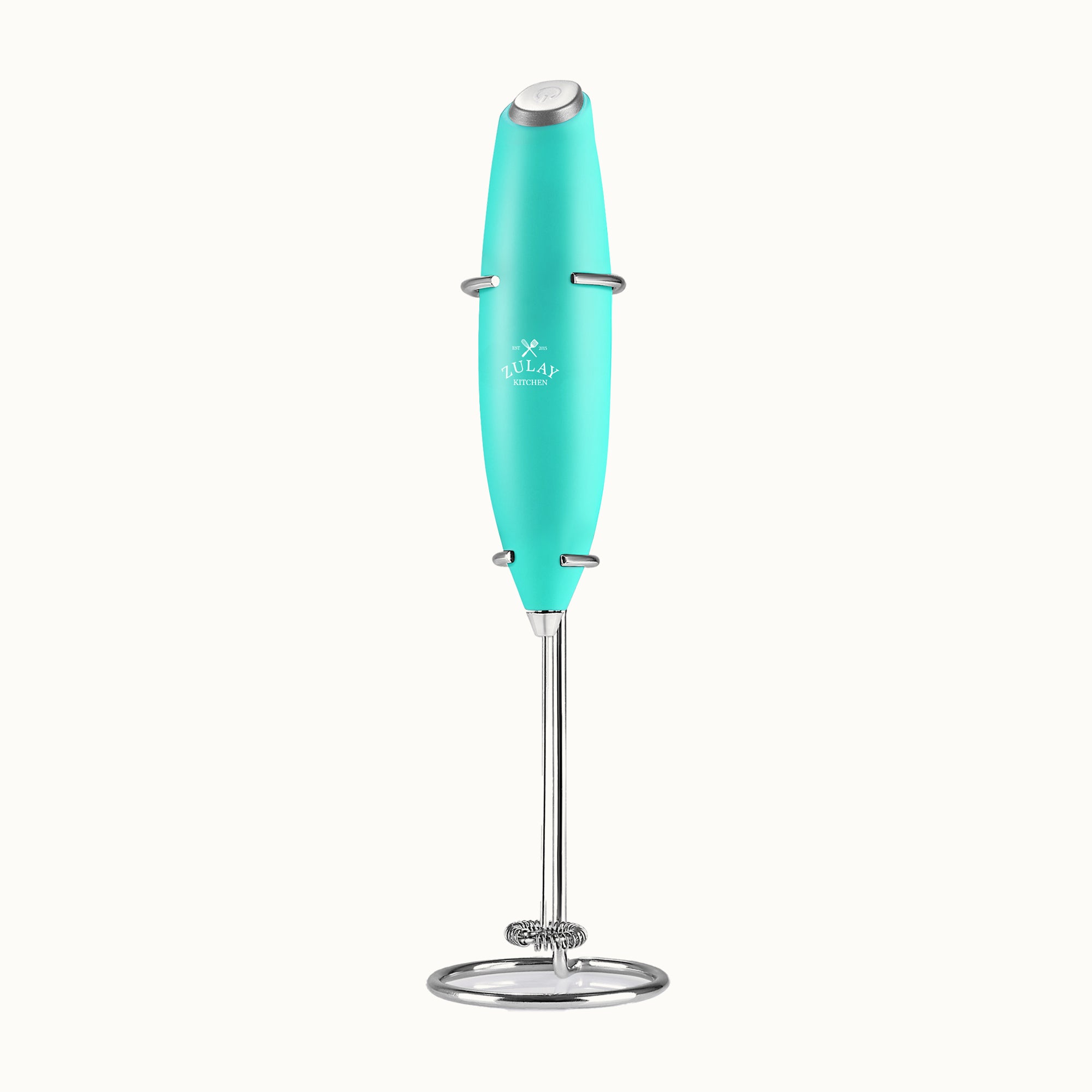 Milk Frother With Stand - Caribbean Aqua by Zulay Kitchen