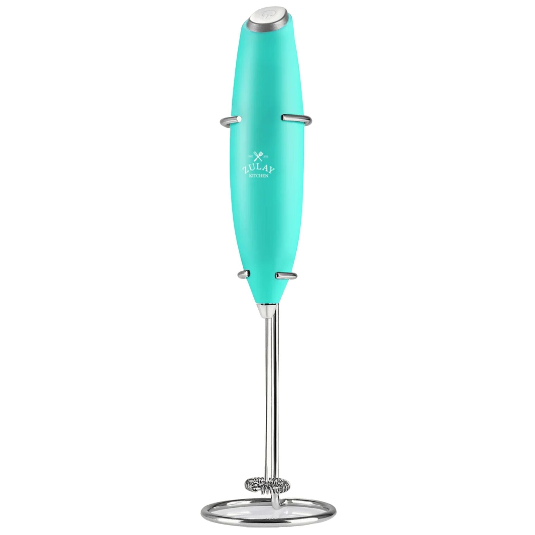 Milk Frother With Stand - Caribbean Aqua by Zulay Kitchen
