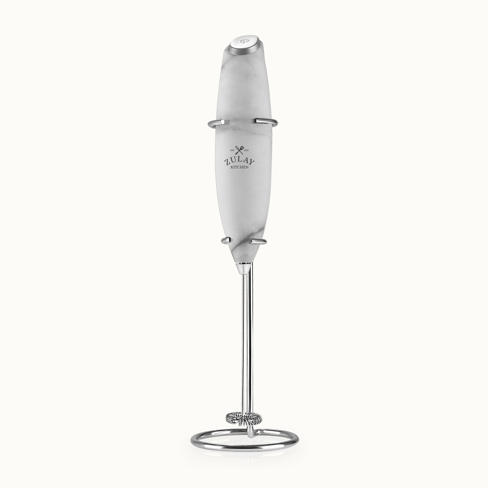 Milk Frother With Stand - Marble by Zulay Kitchen
