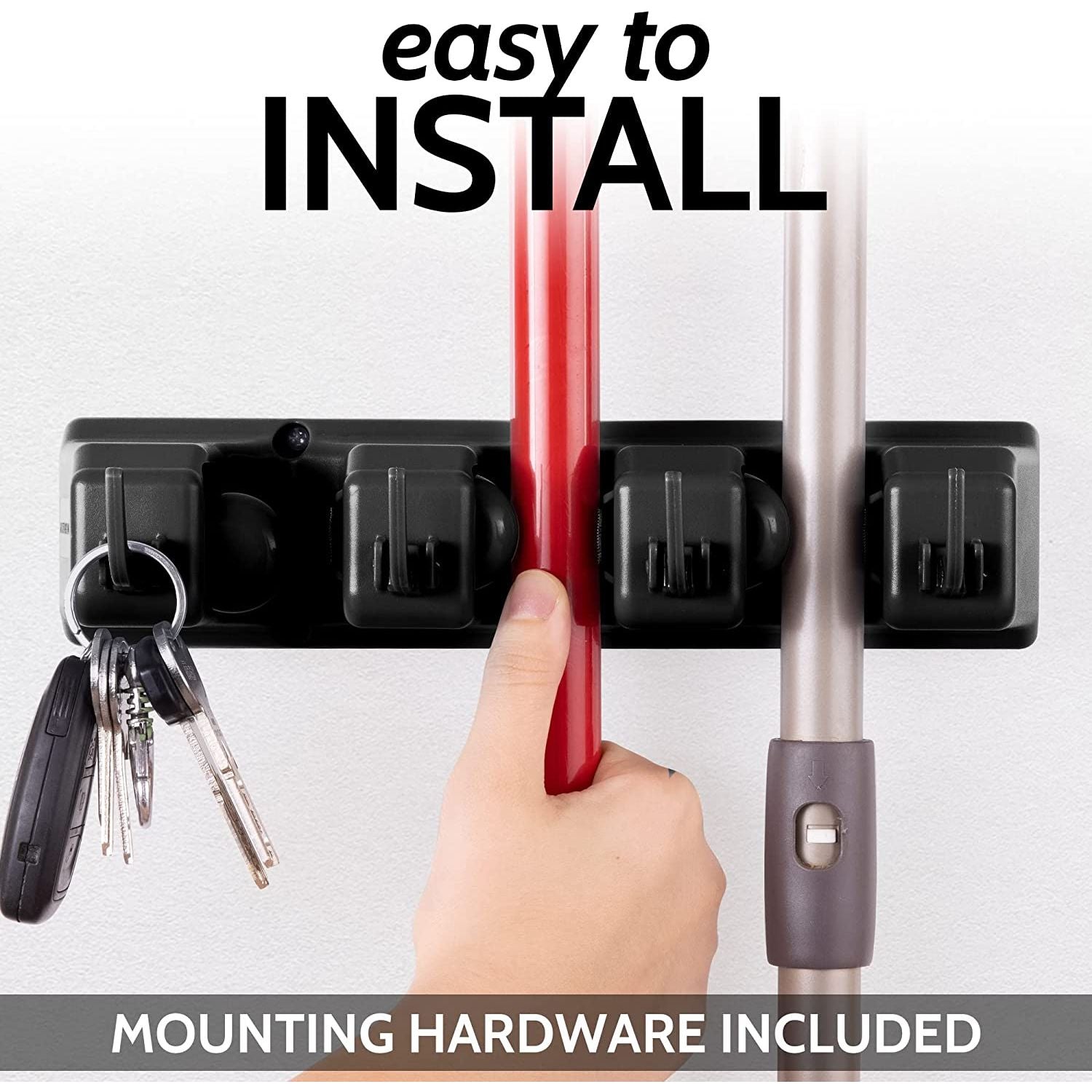 Easy to Install Mop and Broom Organizer Wall Mount by Zulay Home