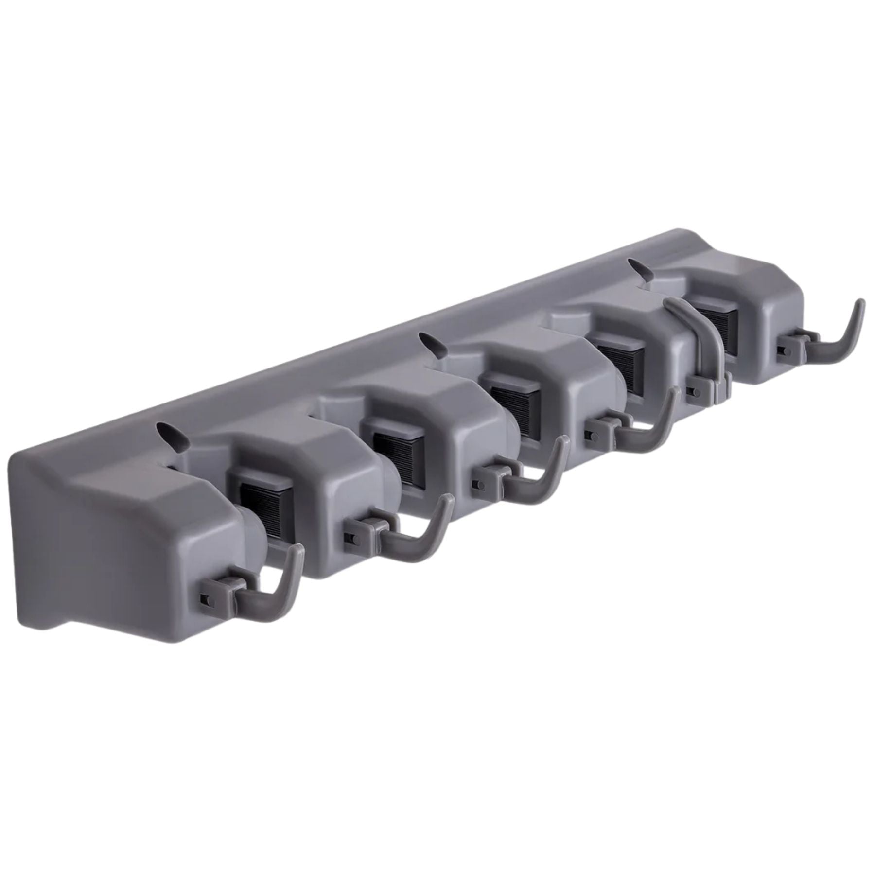 Mop and Broom Organizer Wall Mount Holds Up to 50 lbs of Weight - Versatile Equipment Holder- 5 Slots Gray by Zulay Kitchen