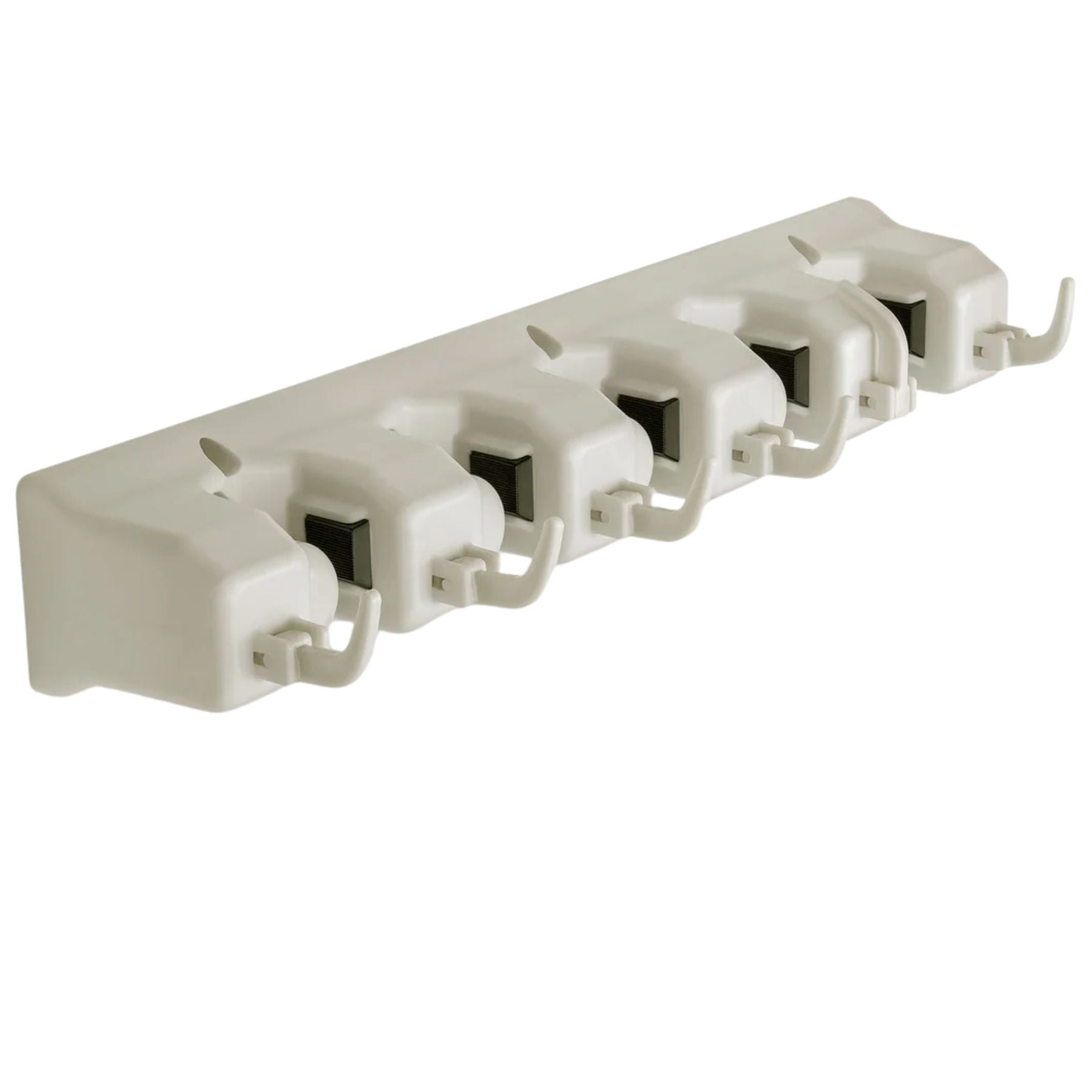 Mop and Broom Organizer Wall Mount Holds Up to 50 lbs of Weight-5 Slots White by Zulay Kitchen