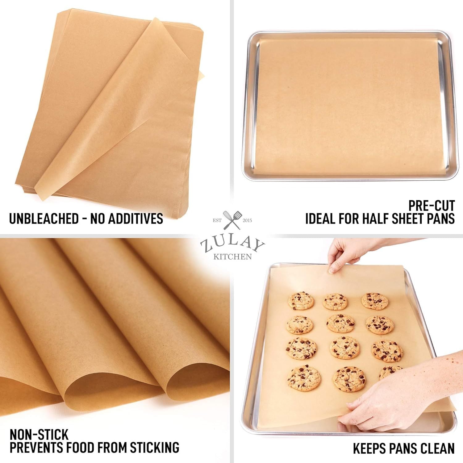 Made from High-grade Natural Wood Pulp Coated Parchment Paper Sheets by Zulay Kitchen