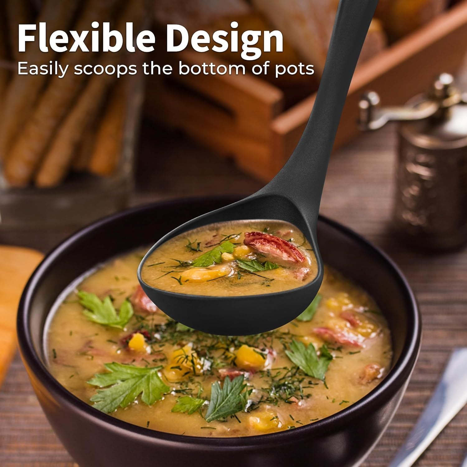 Flexible Design Ladle Spoon by Zulay Kitchen