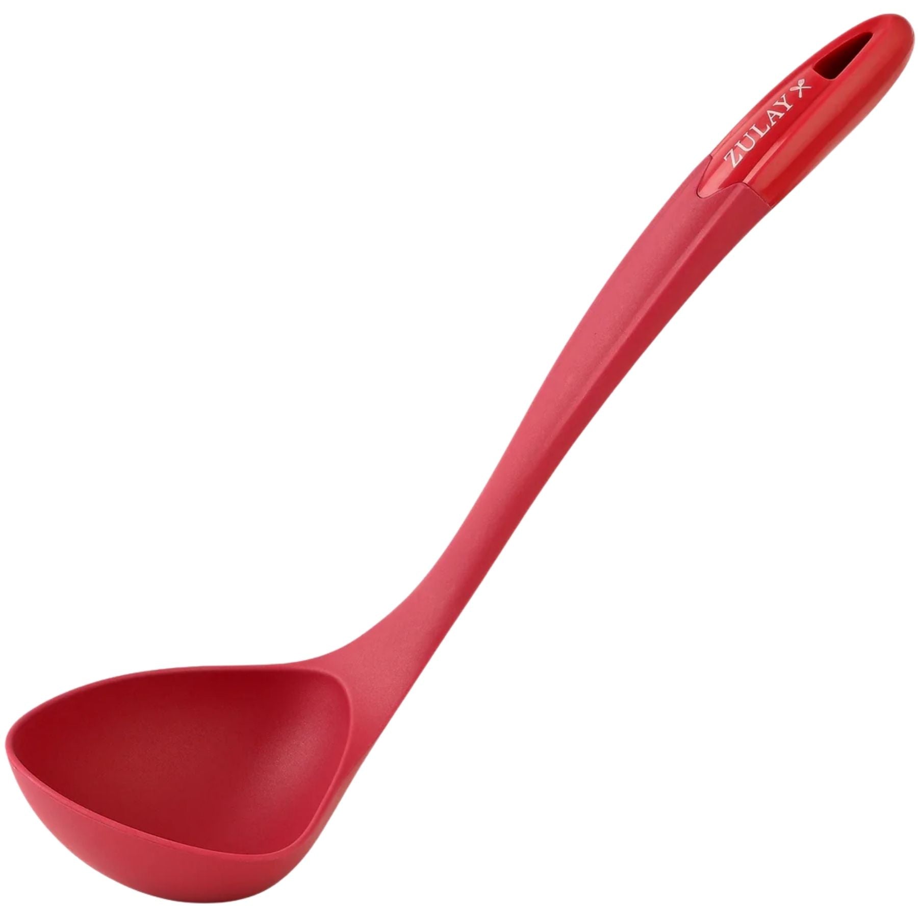 Nylon Soup Ladle Spoon- Red by Zulay Kitchen