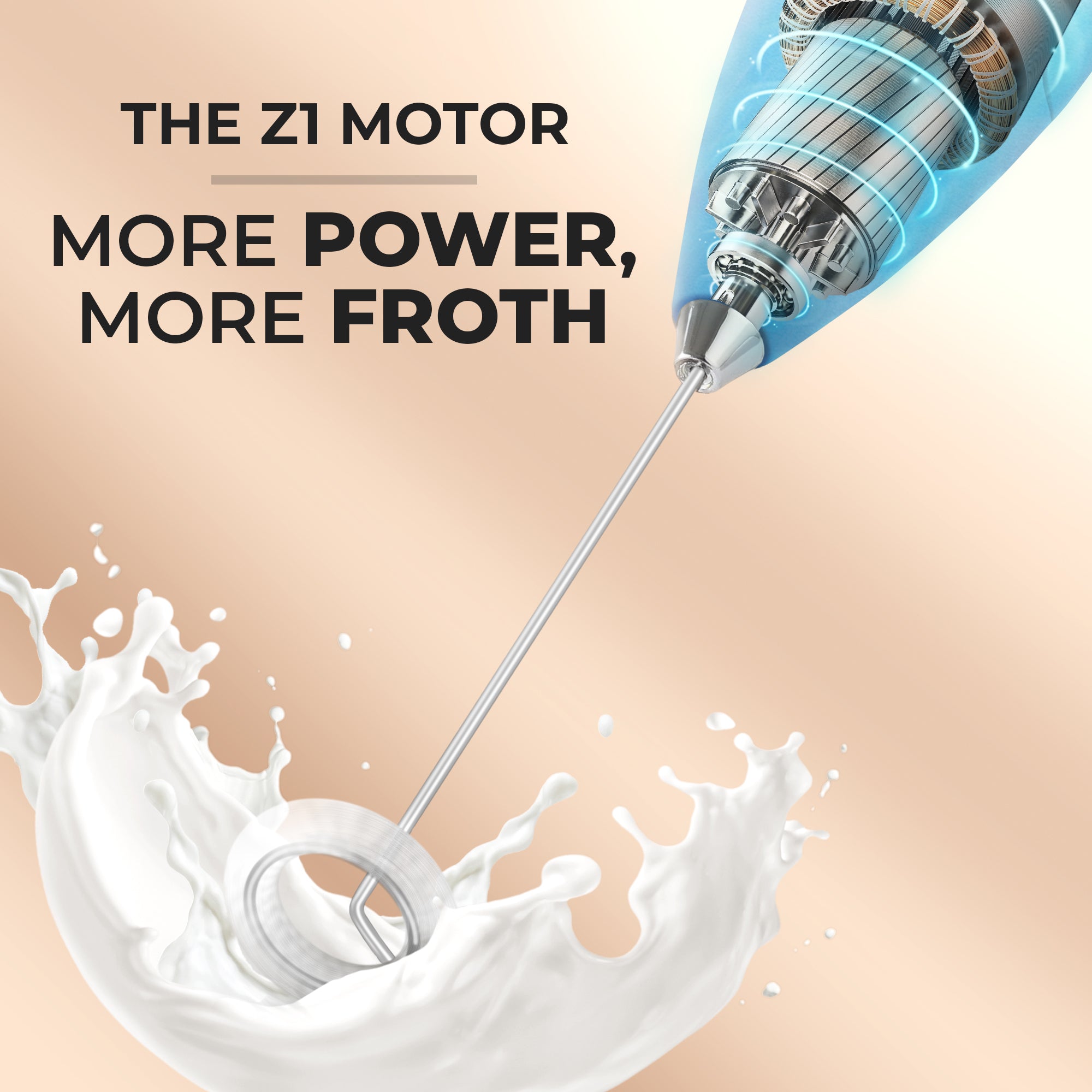 Powerful Milk Frother powered by Z1 motor by Zulay Kitchen