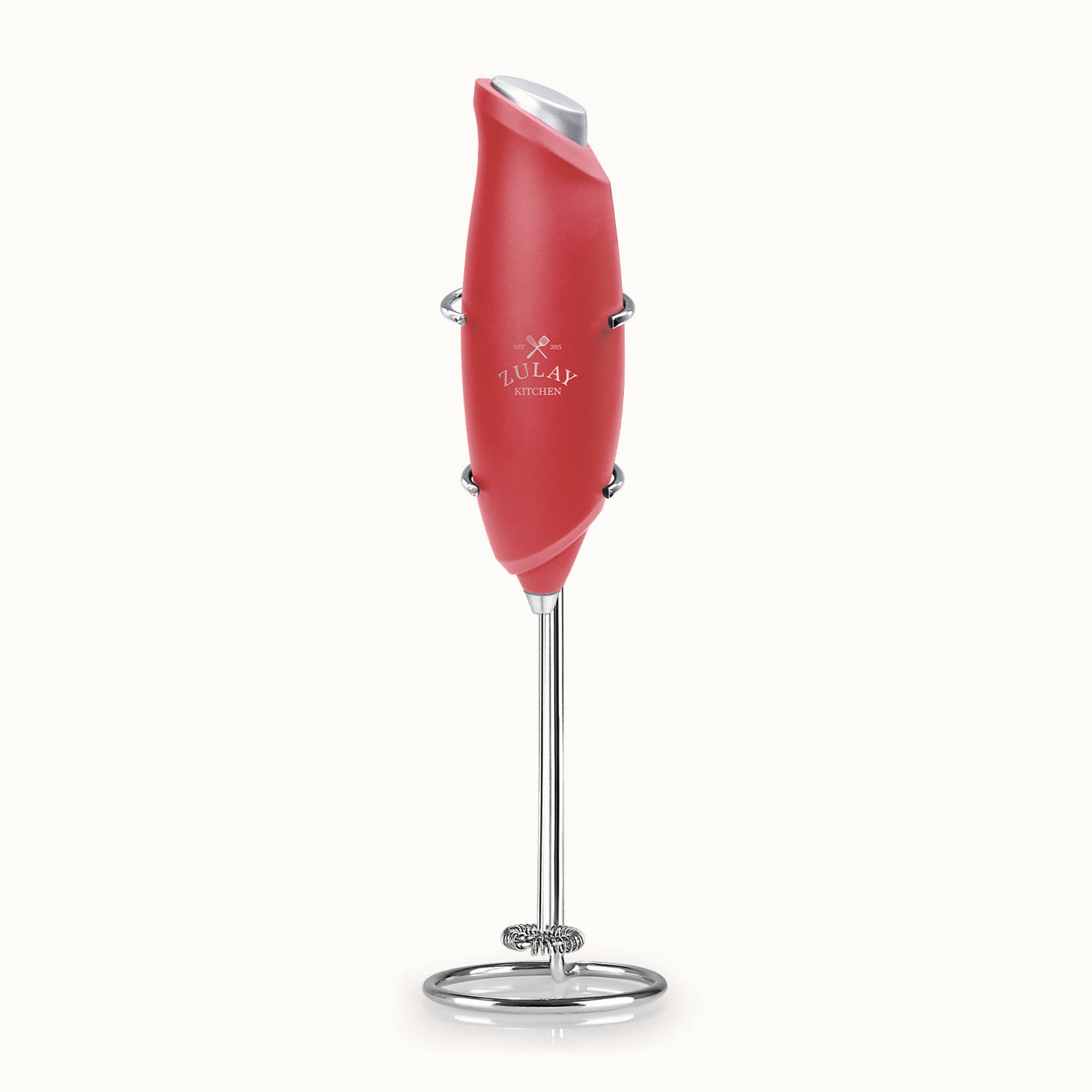 One Touch Milk Frother - Cardinal Red by Zulay Kitchen